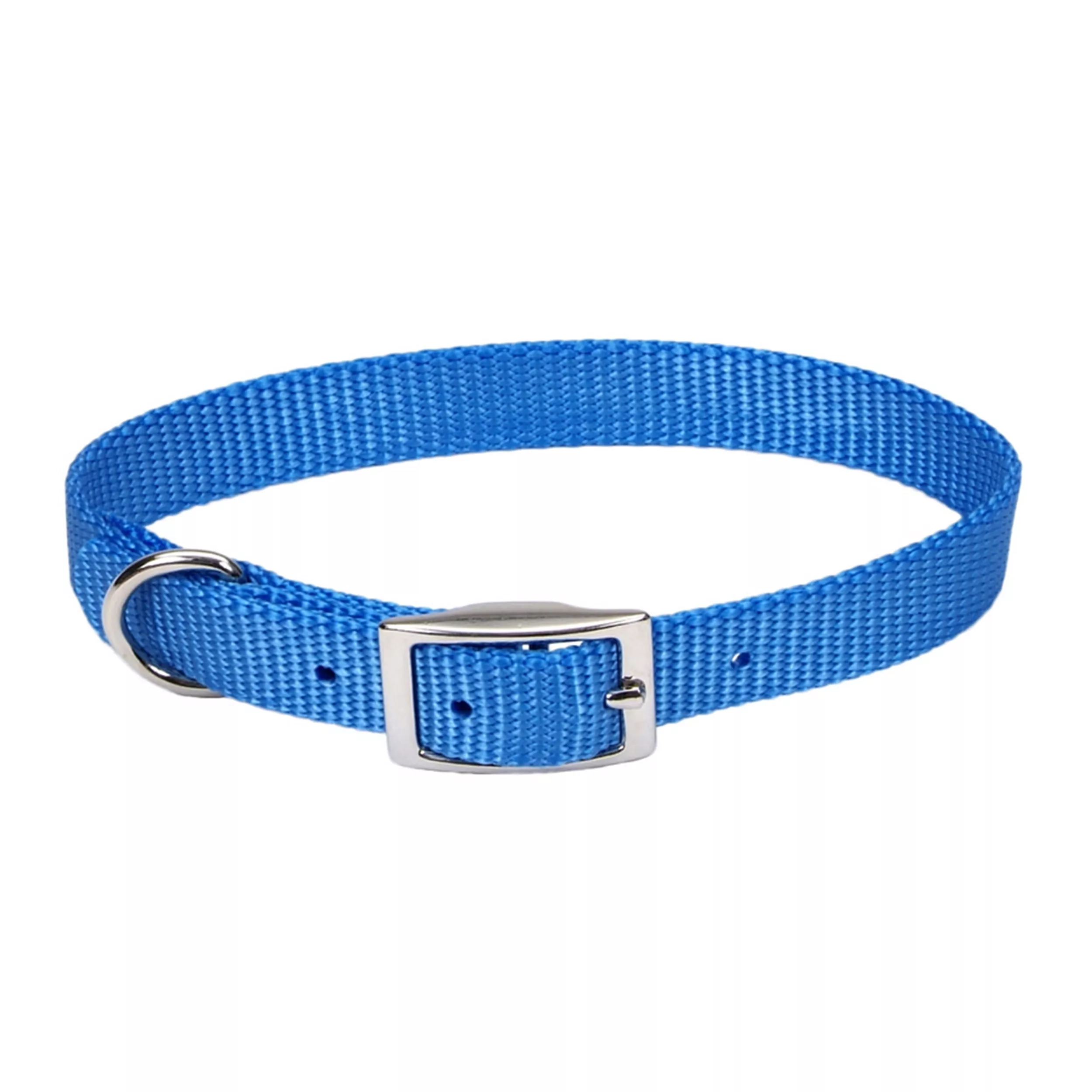 Coastal Single Ply 3/4in Wide 18in Dog Collar Blue Lagoon - Image 1