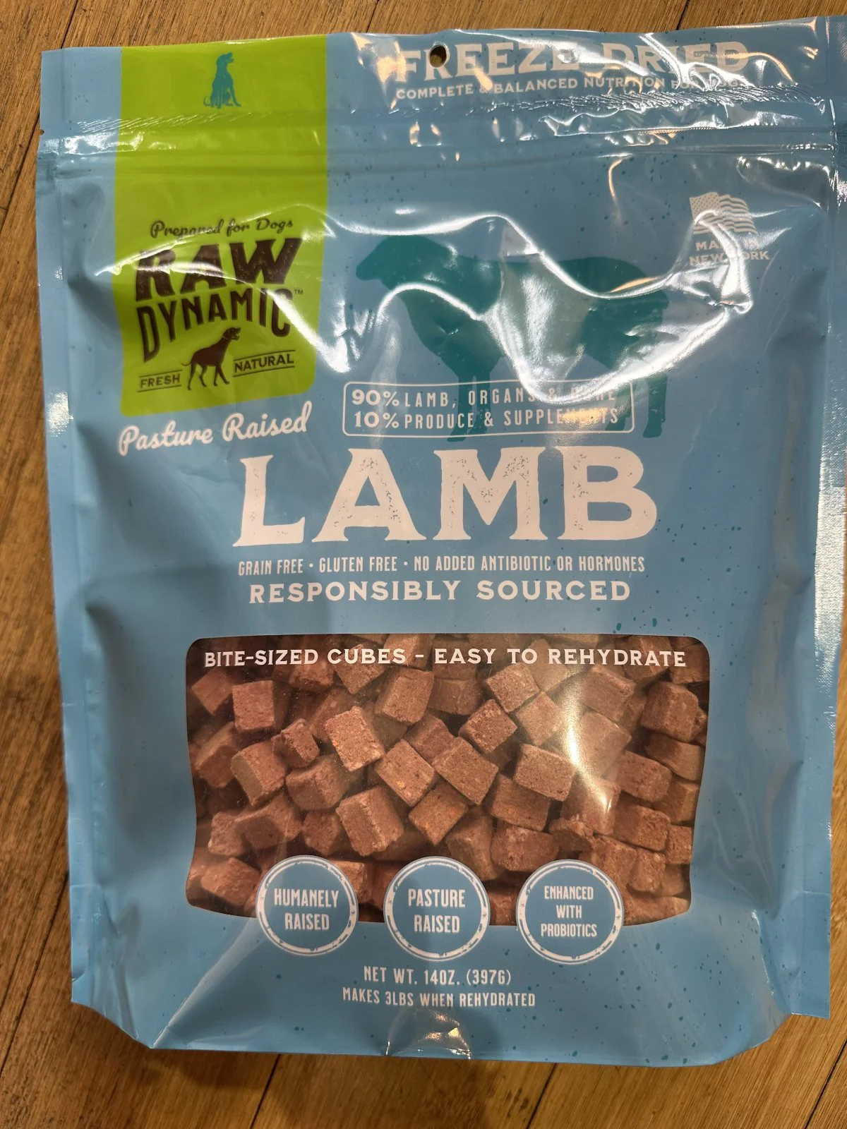 Raw Dynamic Freeze-Dried Raw Dog Food 14oz - Lamb - Image 1