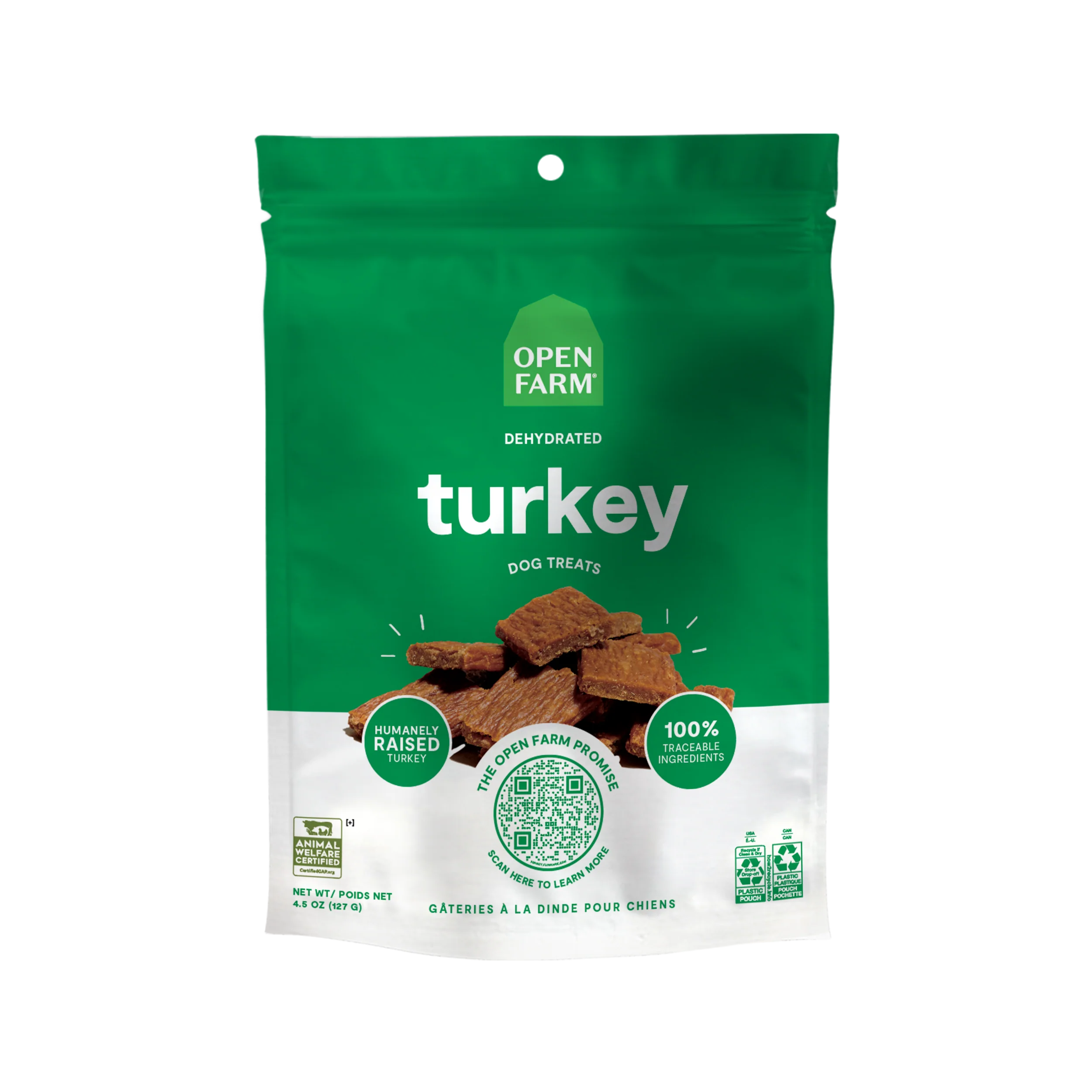 Open Farm Dehydrated Turkey Treats For Dogs 4.5oz Bag
