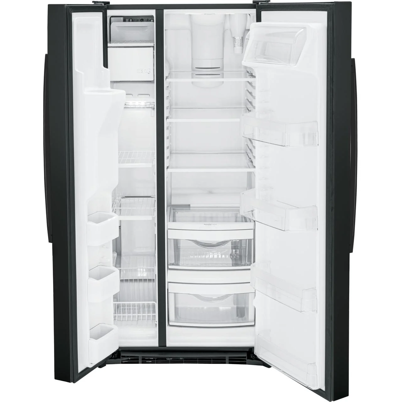 GE 33-inch, 23 cu. ft. Side-By-Side Refrigerator with Water and Ice Dispensing System GSS23GGPBB - Image 2
