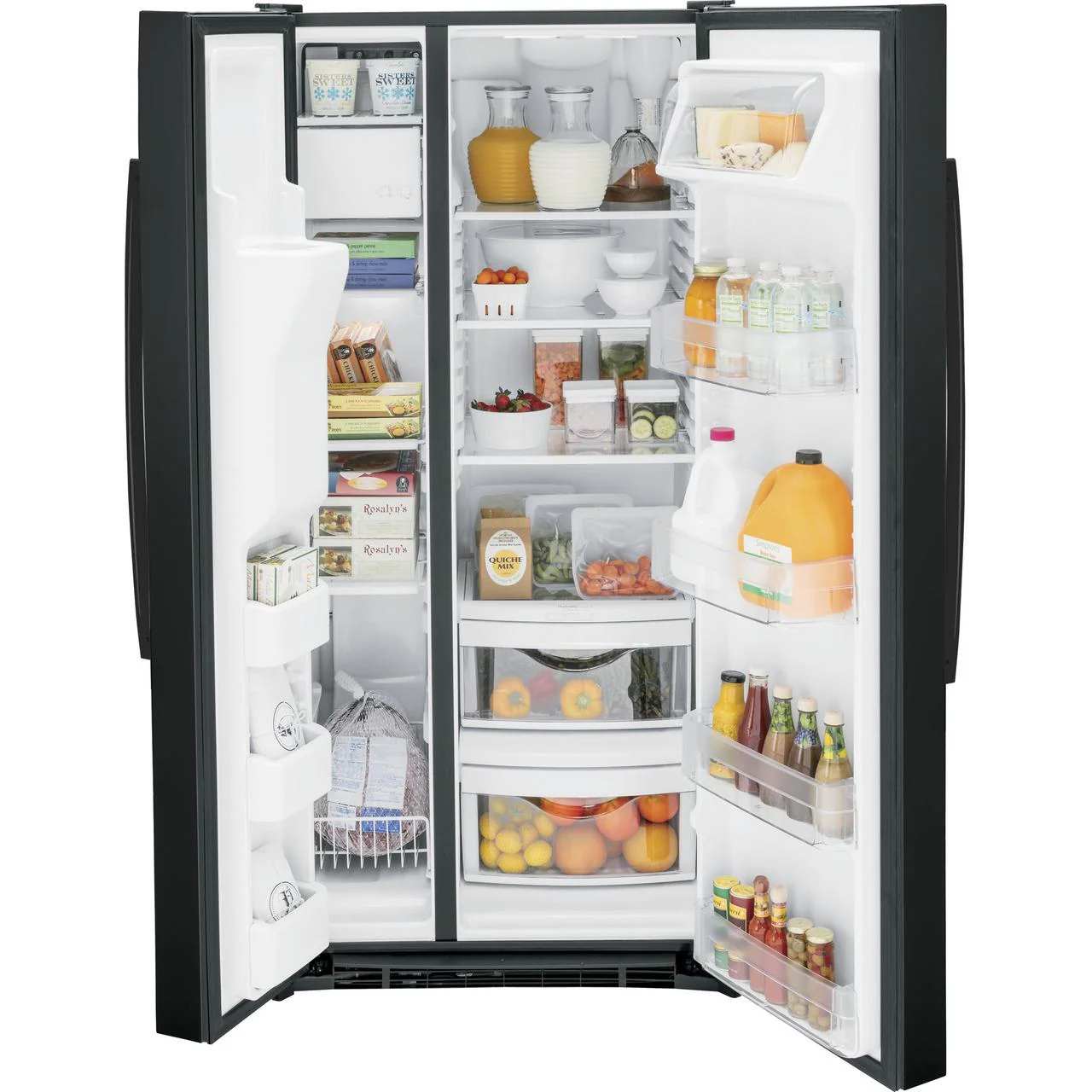 GE 33-inch, 23 cu. ft. Side-By-Side Refrigerator with Water and Ice Dispensing System GSS23GGPBB - Image 3