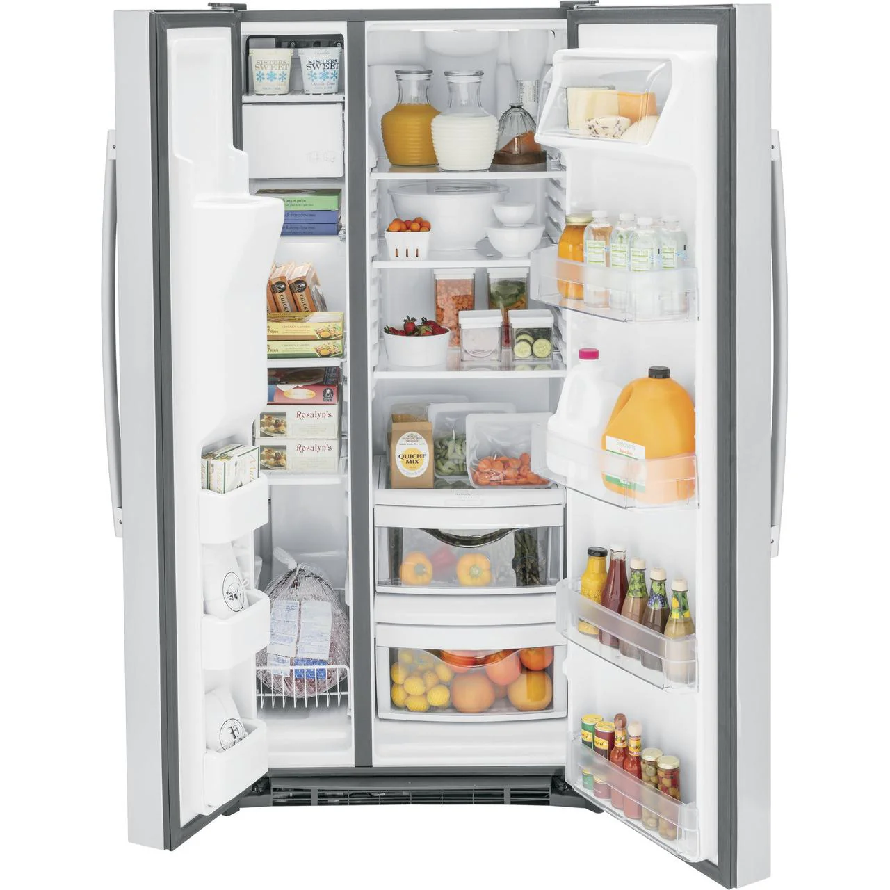 GE 33-inch, 23 cu. ft. Side-By-Side Refrigerator with Water and Ice Dispensing System GSS23GYPFS - Image 3