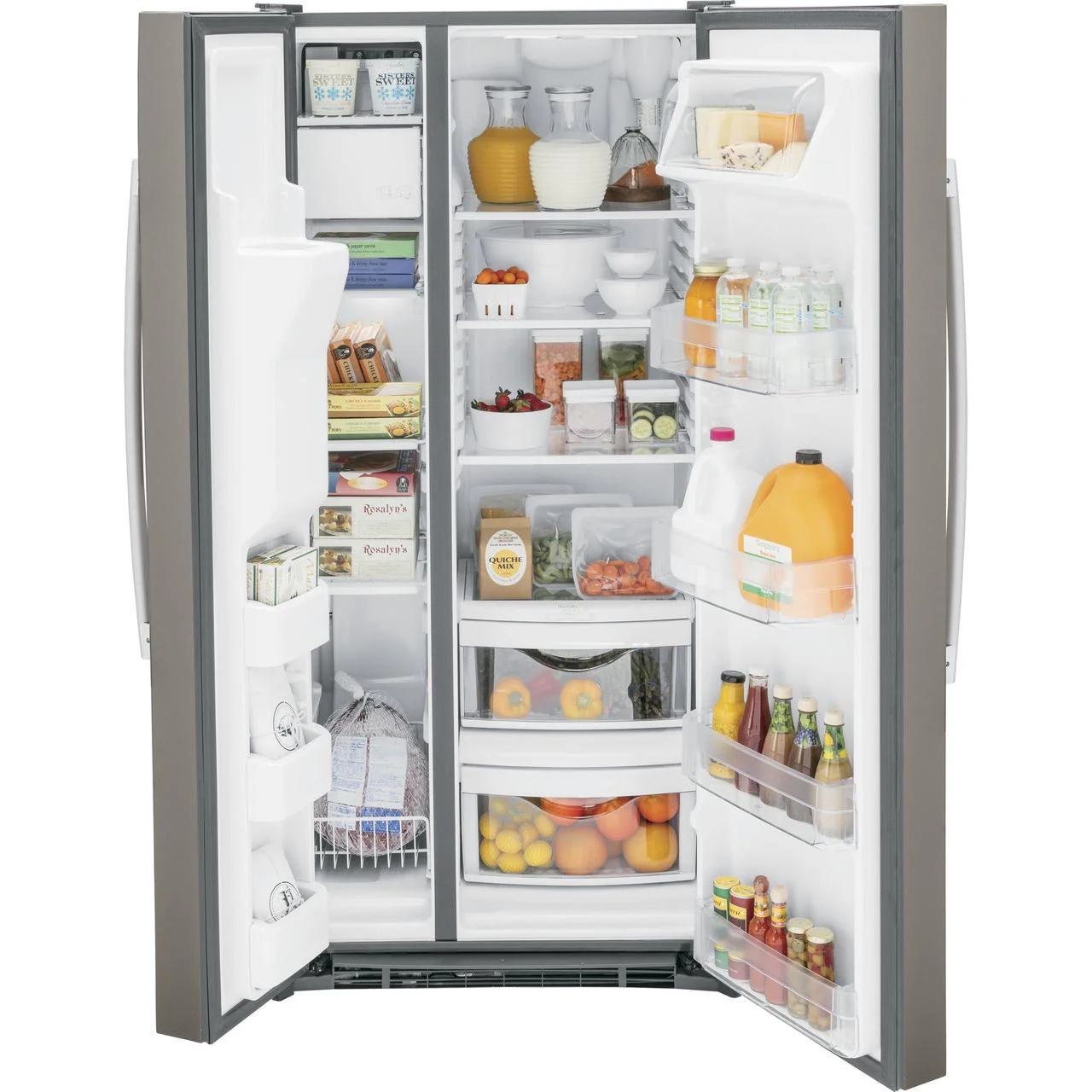 GE 33-inch, 23 cu. ft. Side-By-Side Refrigerator with Water and Ice Dispensing System GSS23GMPES - Image 3