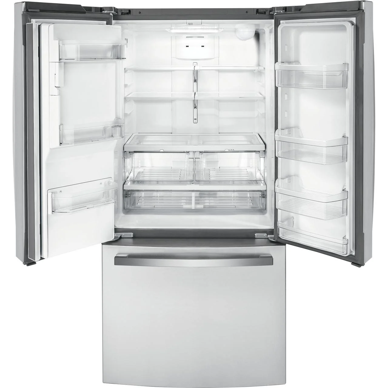 GE 33-inch, 17.5 cu.ft. Counter-Depth French 3-Door Refrigerator with External Water and Ice Dispensing System GYE18JYLFS - Image 3