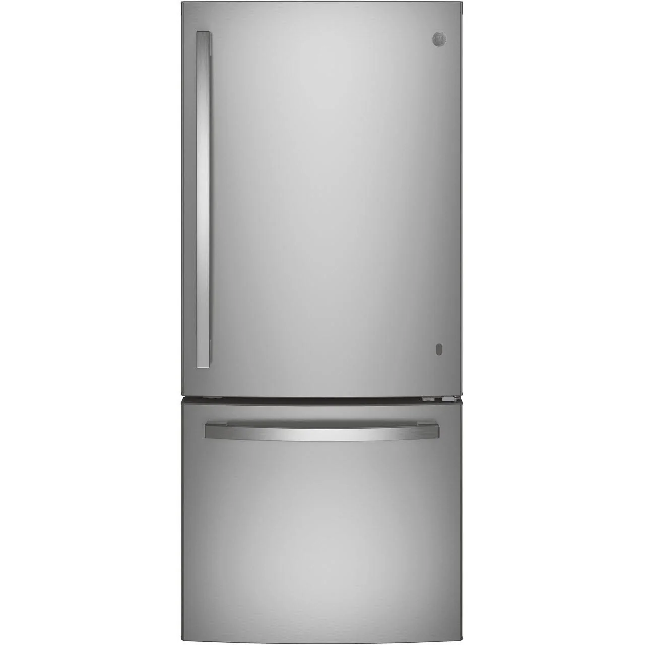 GE 30-inch, 21 cu.ft. Freestanding Bottom Freezer with LED Lighting GBE21DYKFS - Image 1