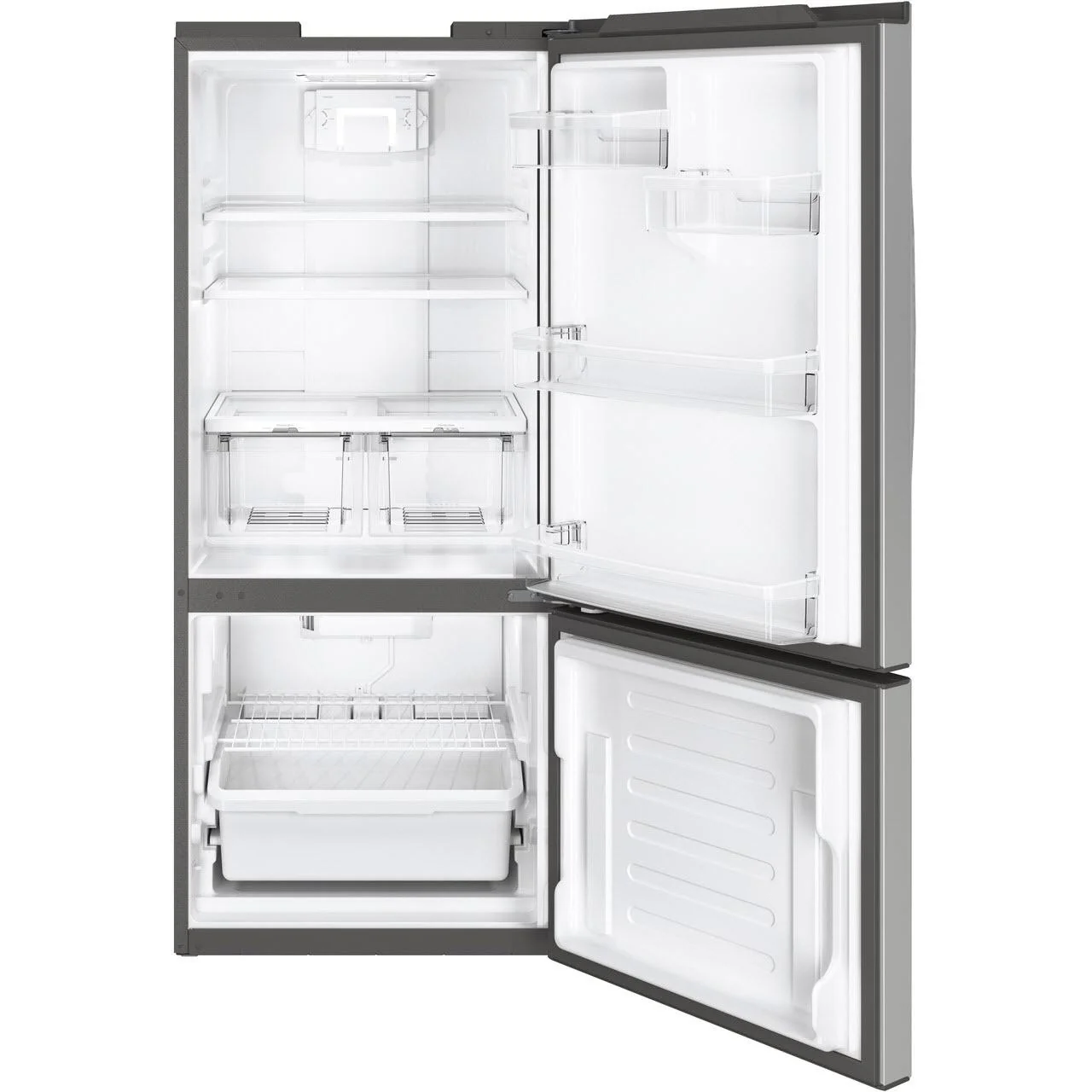 GE 30-inch, 21 cu.ft. Freestanding Bottom Freezer with LED Lighting GBE21DYKFS - Image 3