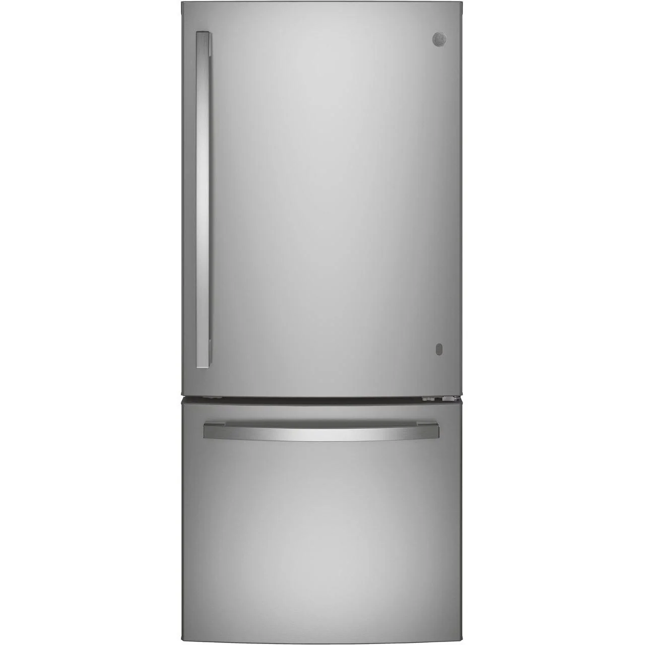 GE 30-inch, 21 cu.ft. Freestanding Bottom Freezer Refrigerator with Interior Ice Maker GDE21EYKFS
