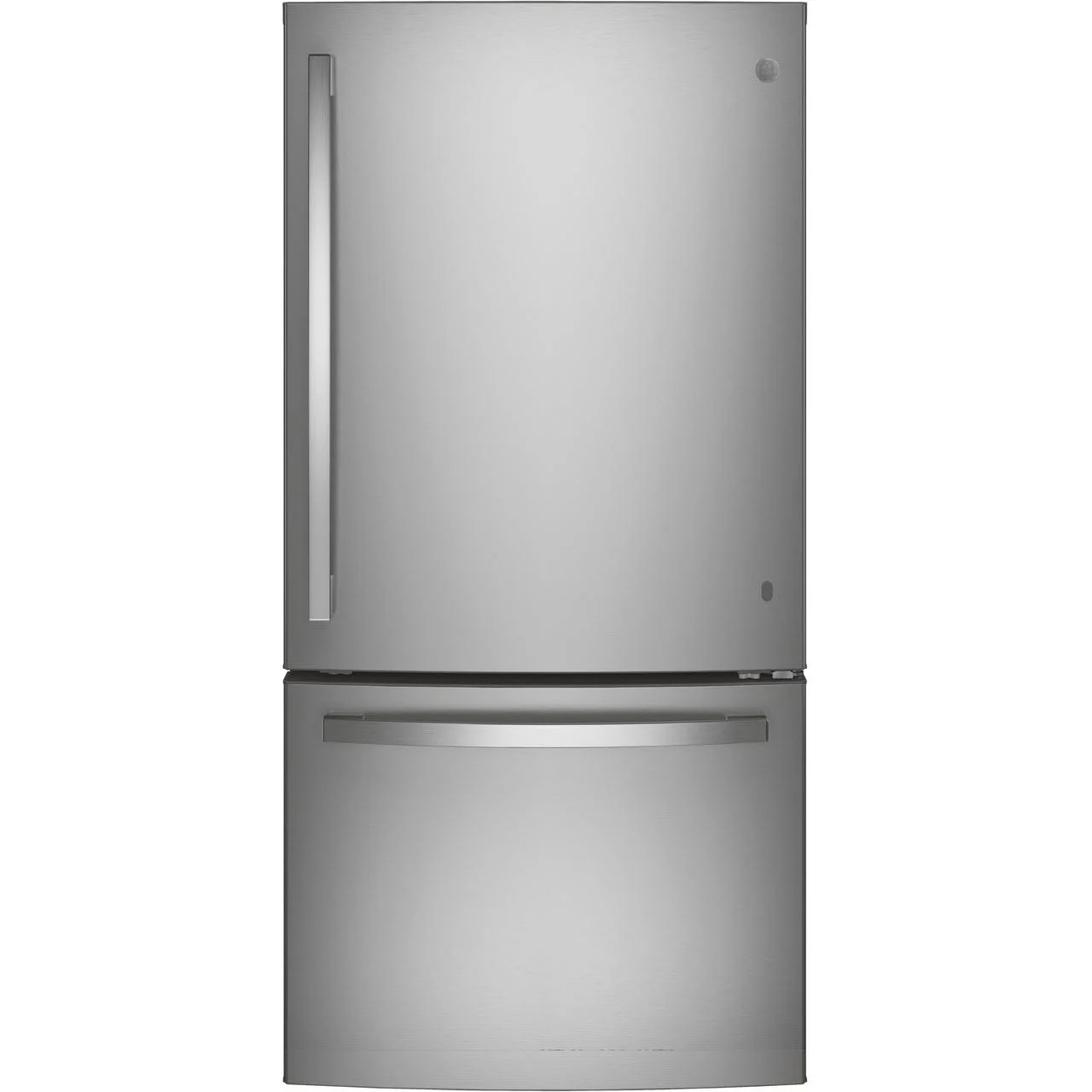 GE 33-inch, 24.8 cu.ft. Freestanding Bottom Freezer Refrigerator with Interior Ice Maker GDE25EYKFS - Image 1