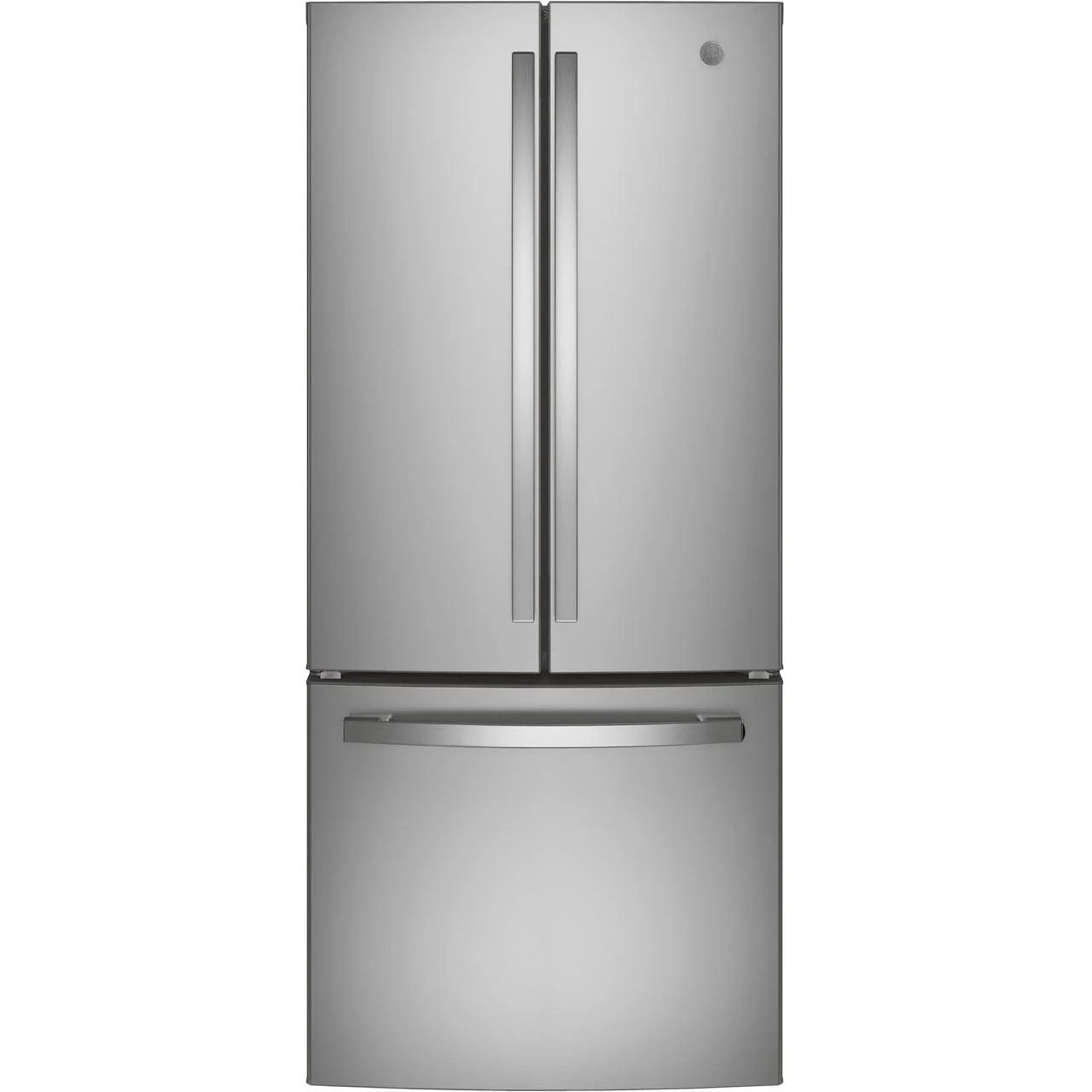 GE 30-inch, 20.8 cu.ft. Freestanding French 3-Door Refrigerator with Interior Ice Maker GNE21FYKFS