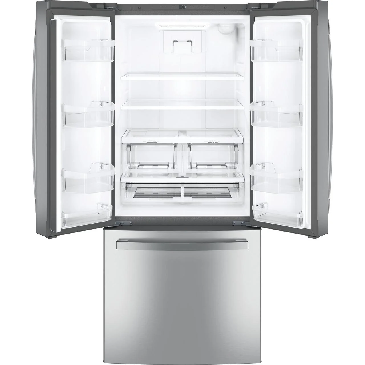 GE 30-inch, 20.8 cu.ft. Freestanding French 3-Door Refrigerator with Interior Ice Maker GNE21FYKFS - Image 3