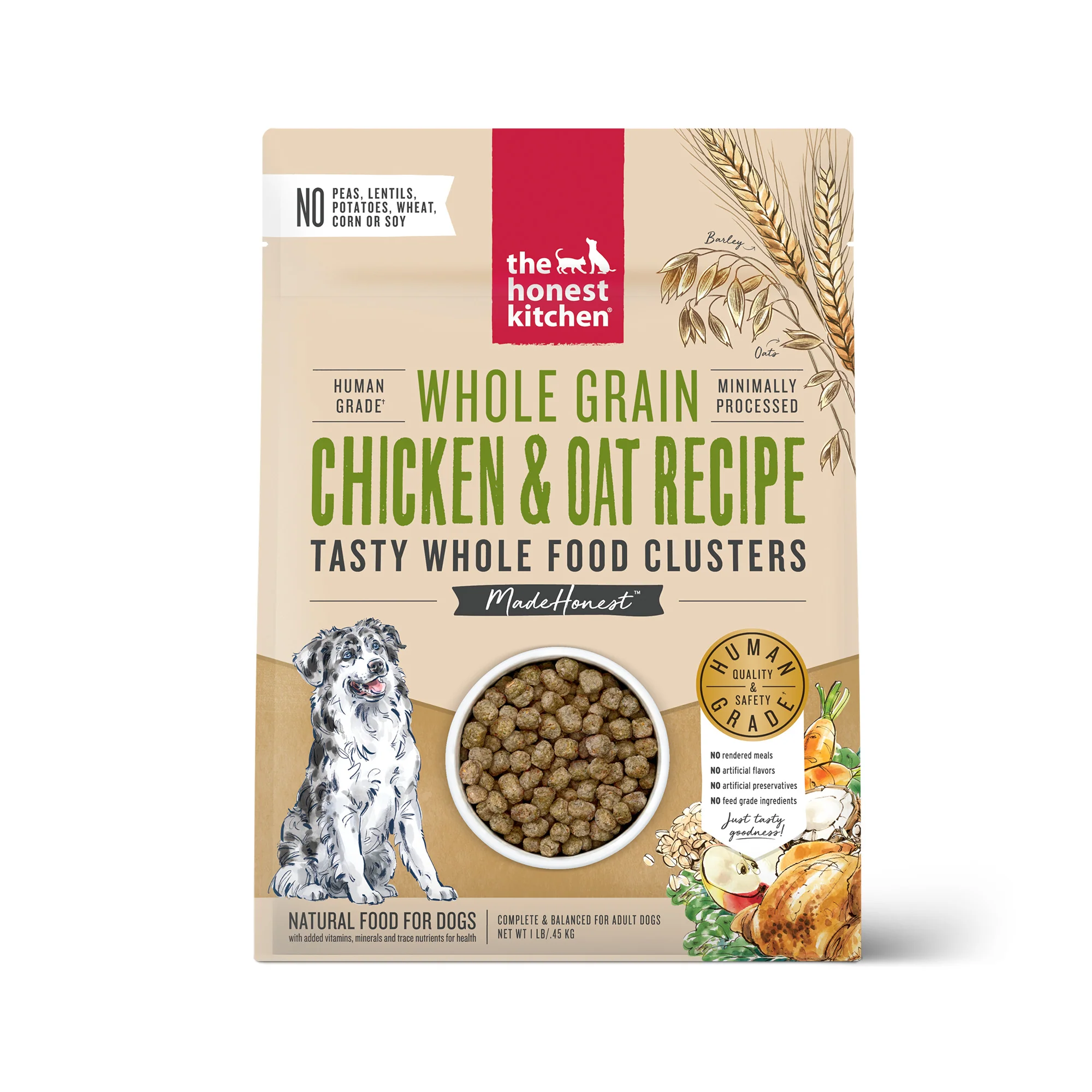 The Honest Kitchen Whole Food Clusters Whole Grain Chicken & Oat Dry Dog Food 1lb - Image 1