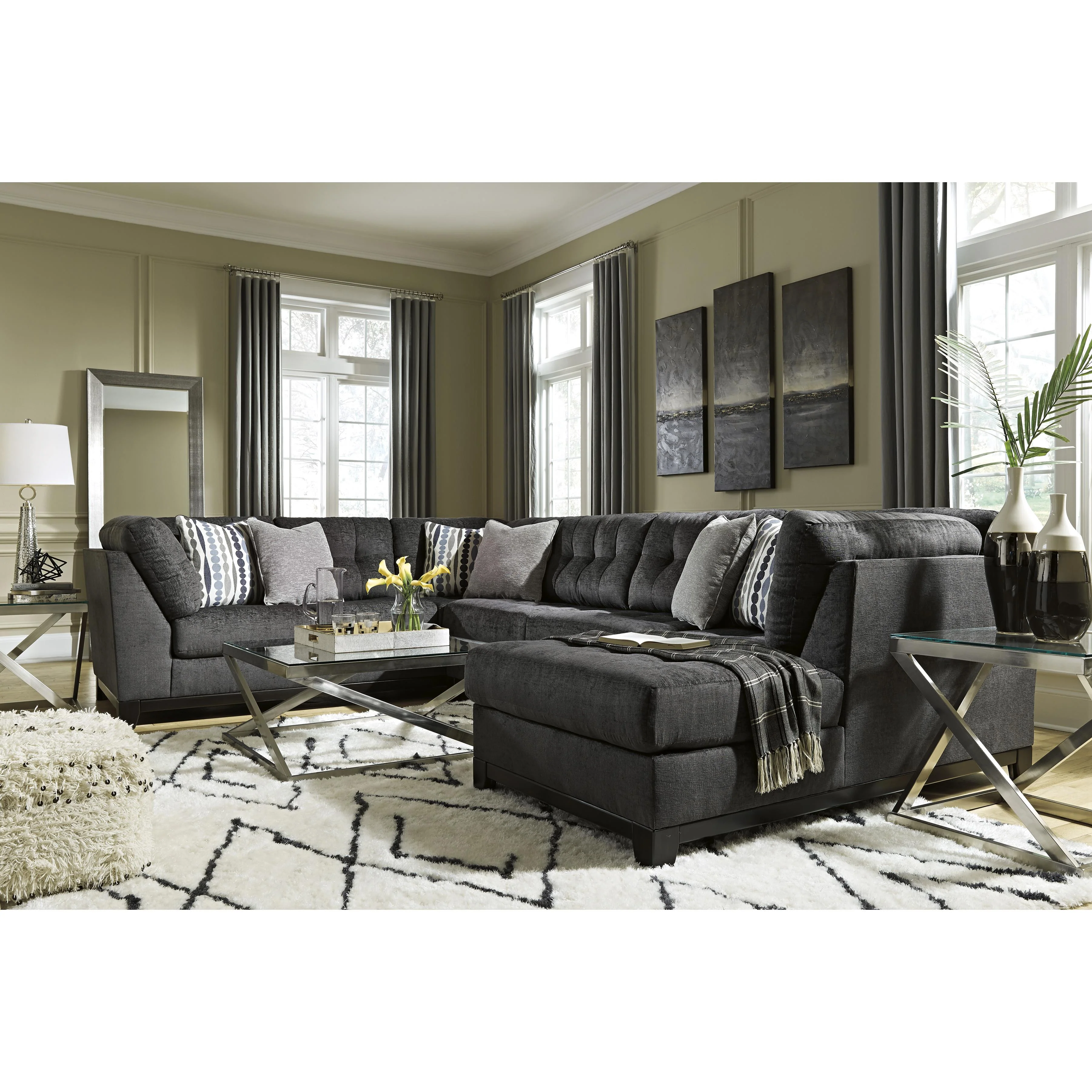 Ashley Reidshire 67622S2 3 pc Sectional with Chaise - Image 3