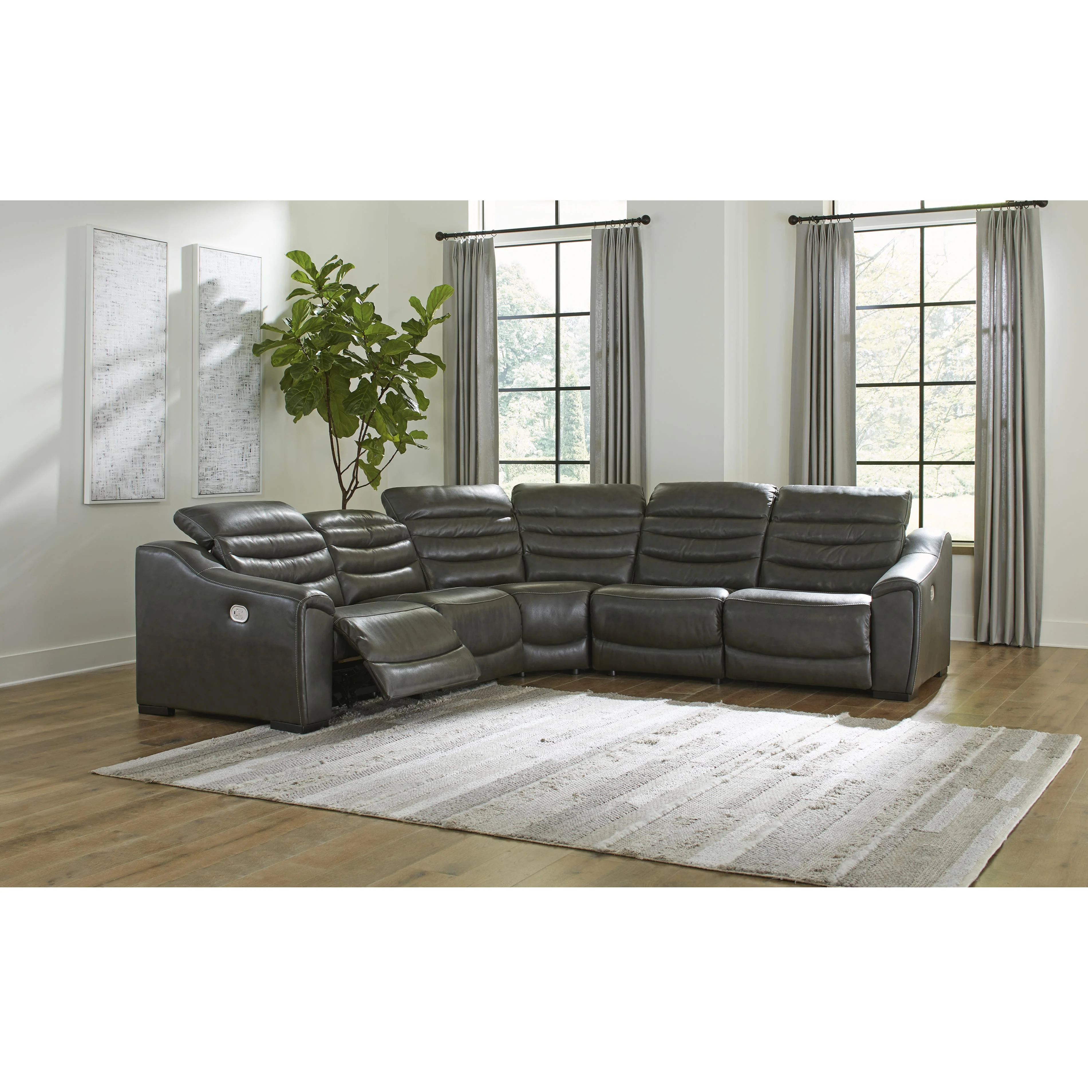 Signature Design by Ashley Center Line U63404S3 5 pc Power Reclining Sectional - Image 3