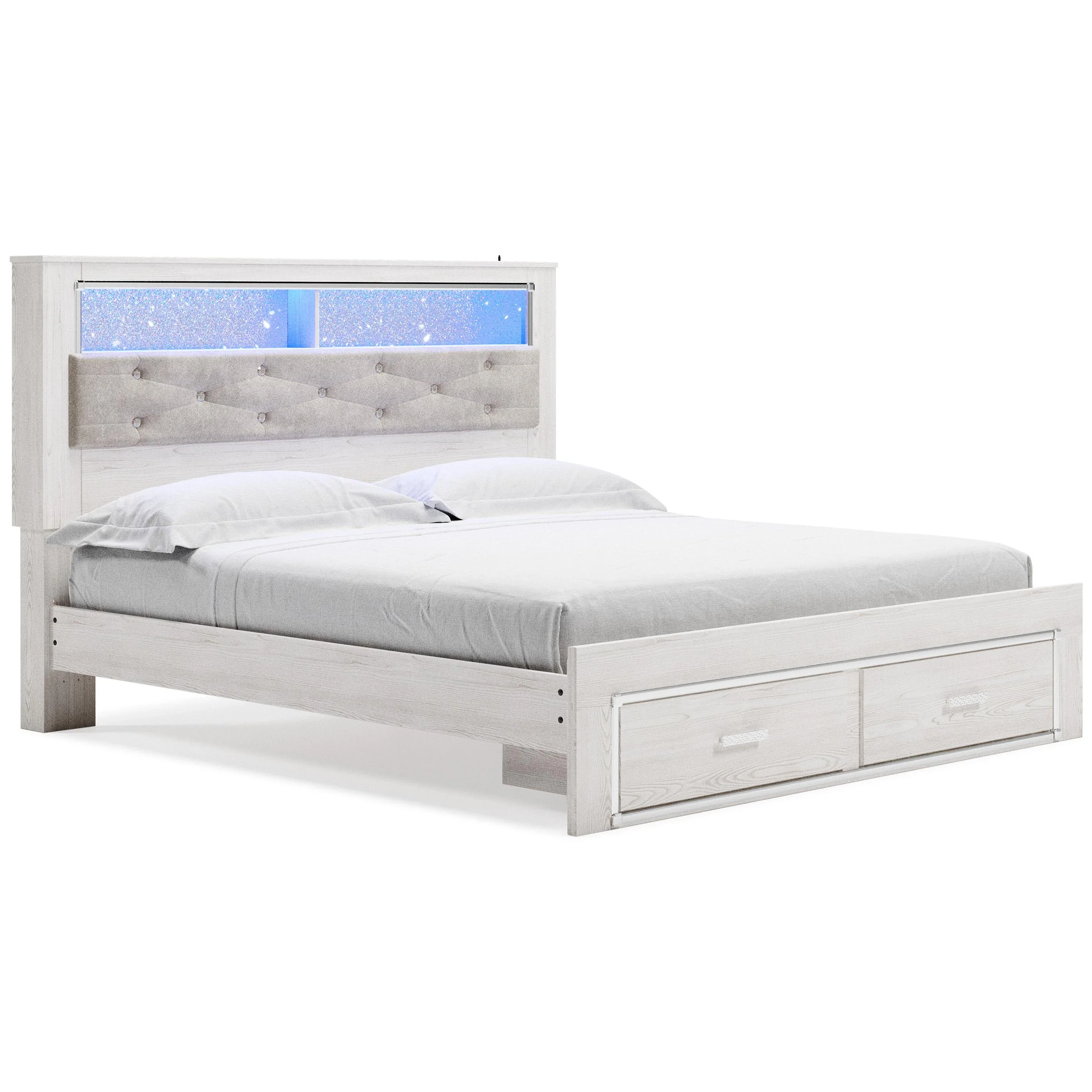 Signature Design by Ashley Altyra B2640B30 King Upholstered Bookcase Bed with Storage - Image 1