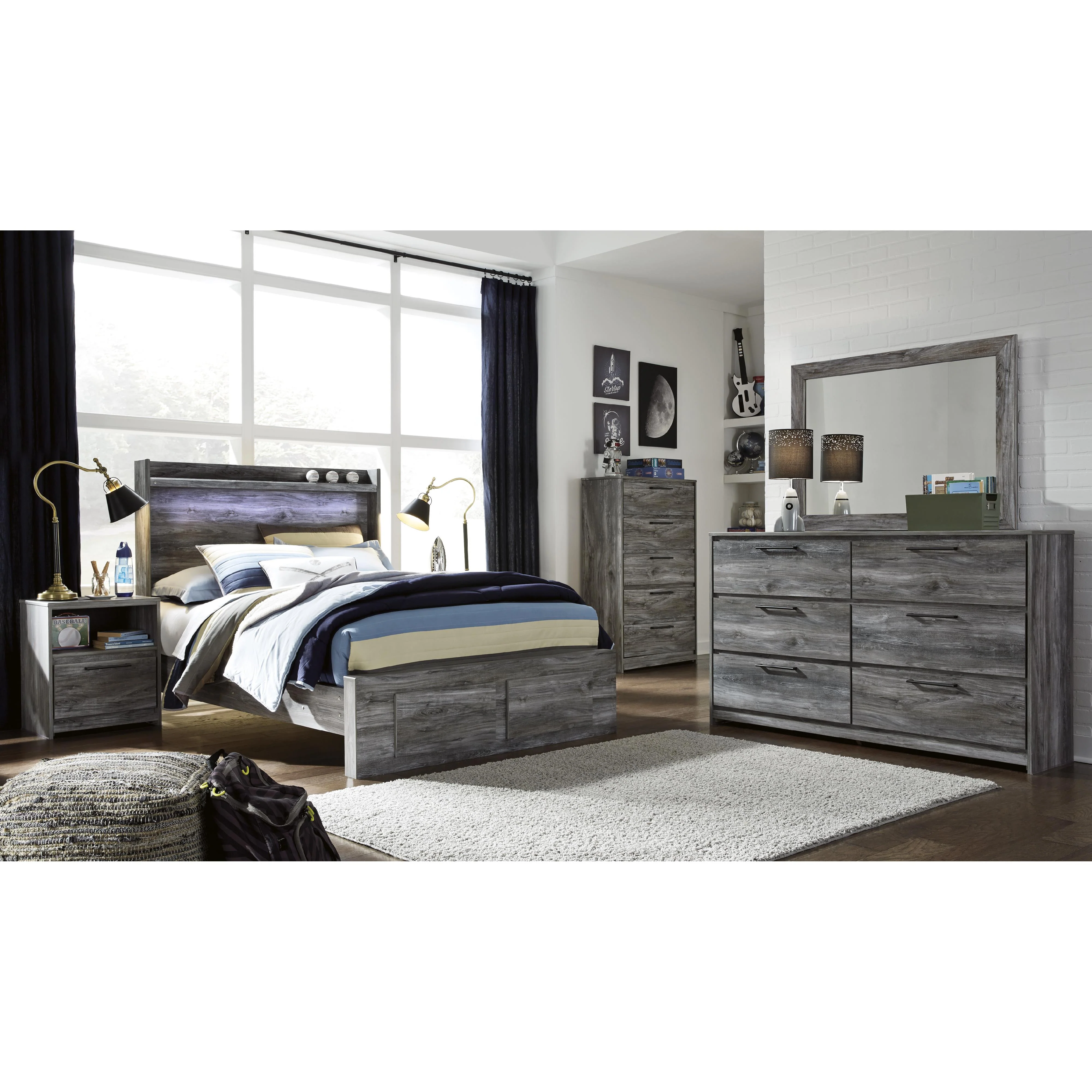 Signature Design by Ashley Baystorm B221B34 Full Panel Bed with 2 Storage Drawers - Image 2