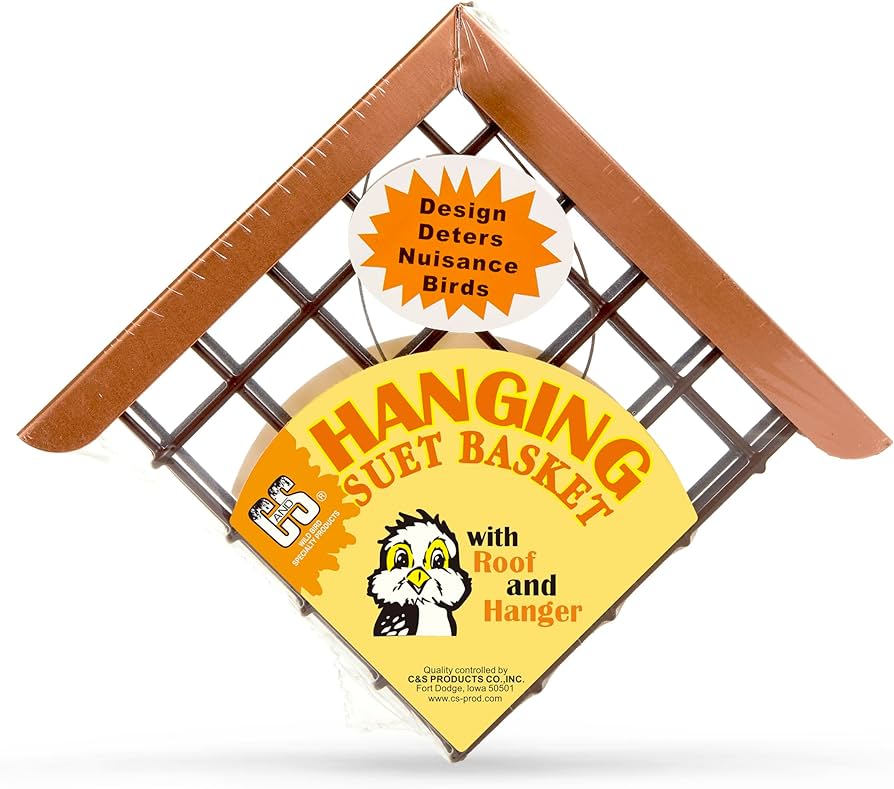 C&S Hanging Cake Suet Bird Feeder with Roof - Image 1