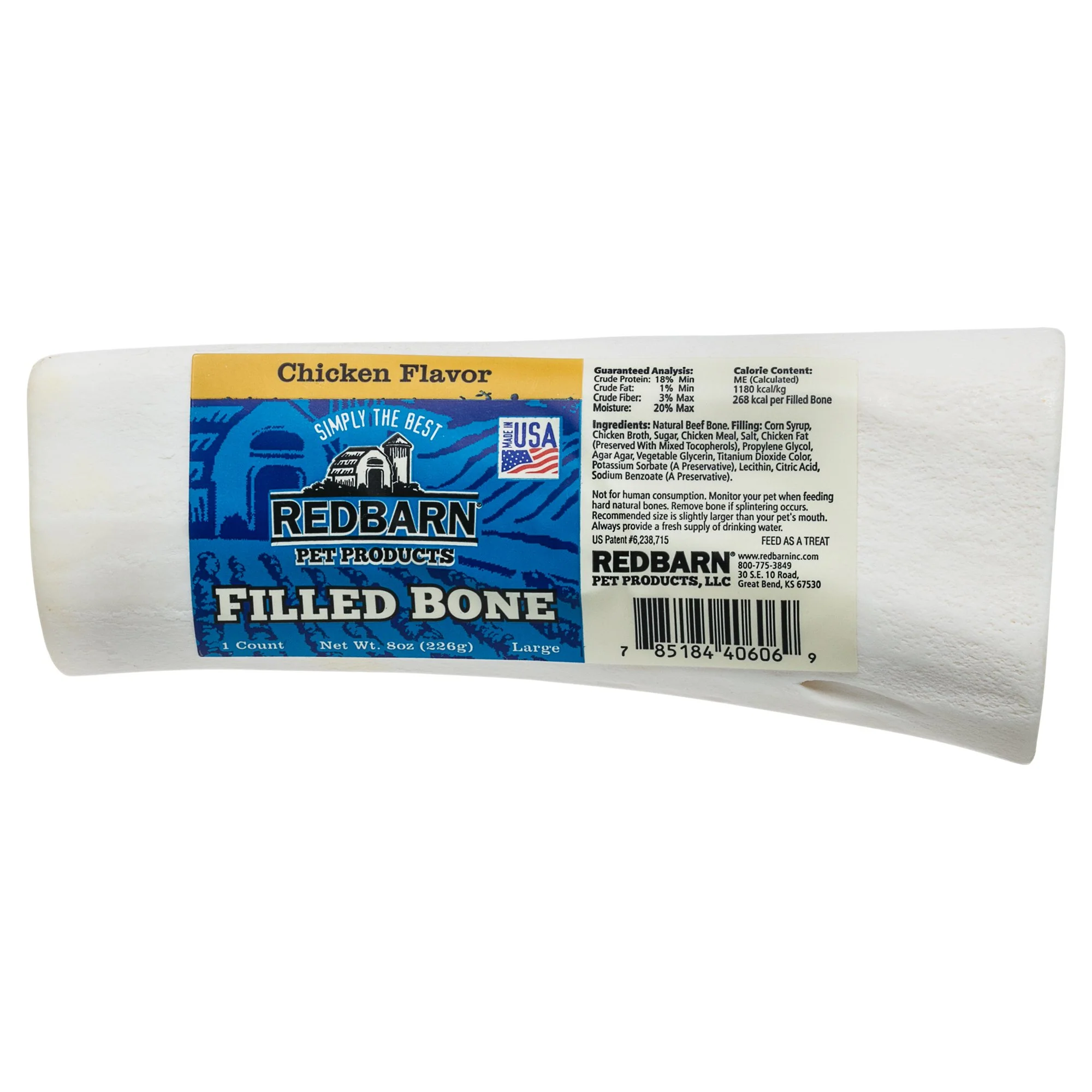 Redbarn 5 Large Chicken Filled Bone Dog Treat - Image 1