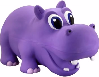 Petsport Babies Hippo, Natural Rubber Latex, Squeaker Inside, Dog Toy, 12 inch - Image 1