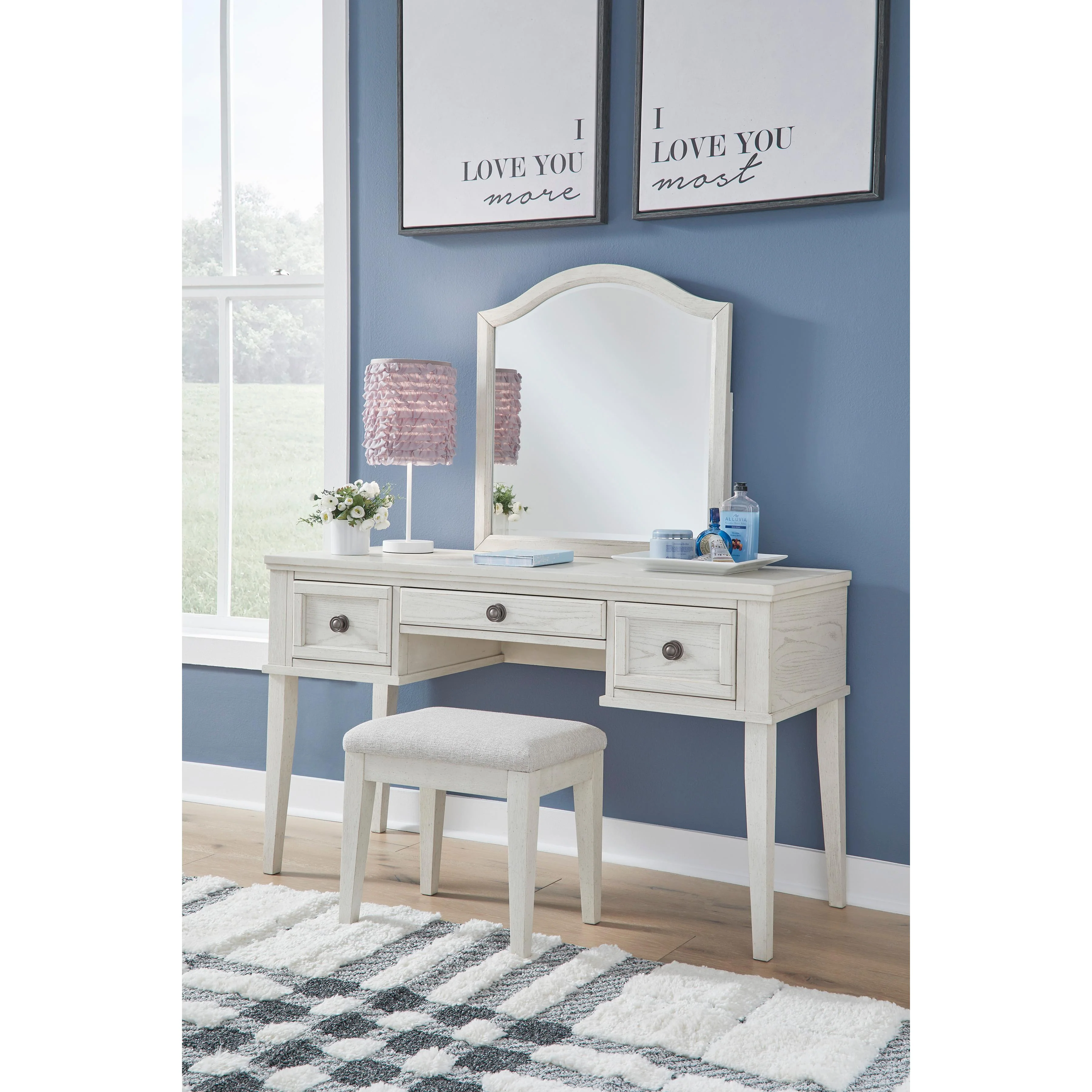 Signature Design by Ashley Robbinsdale B742-22 Vanity/Upholstered Stool - Image 2