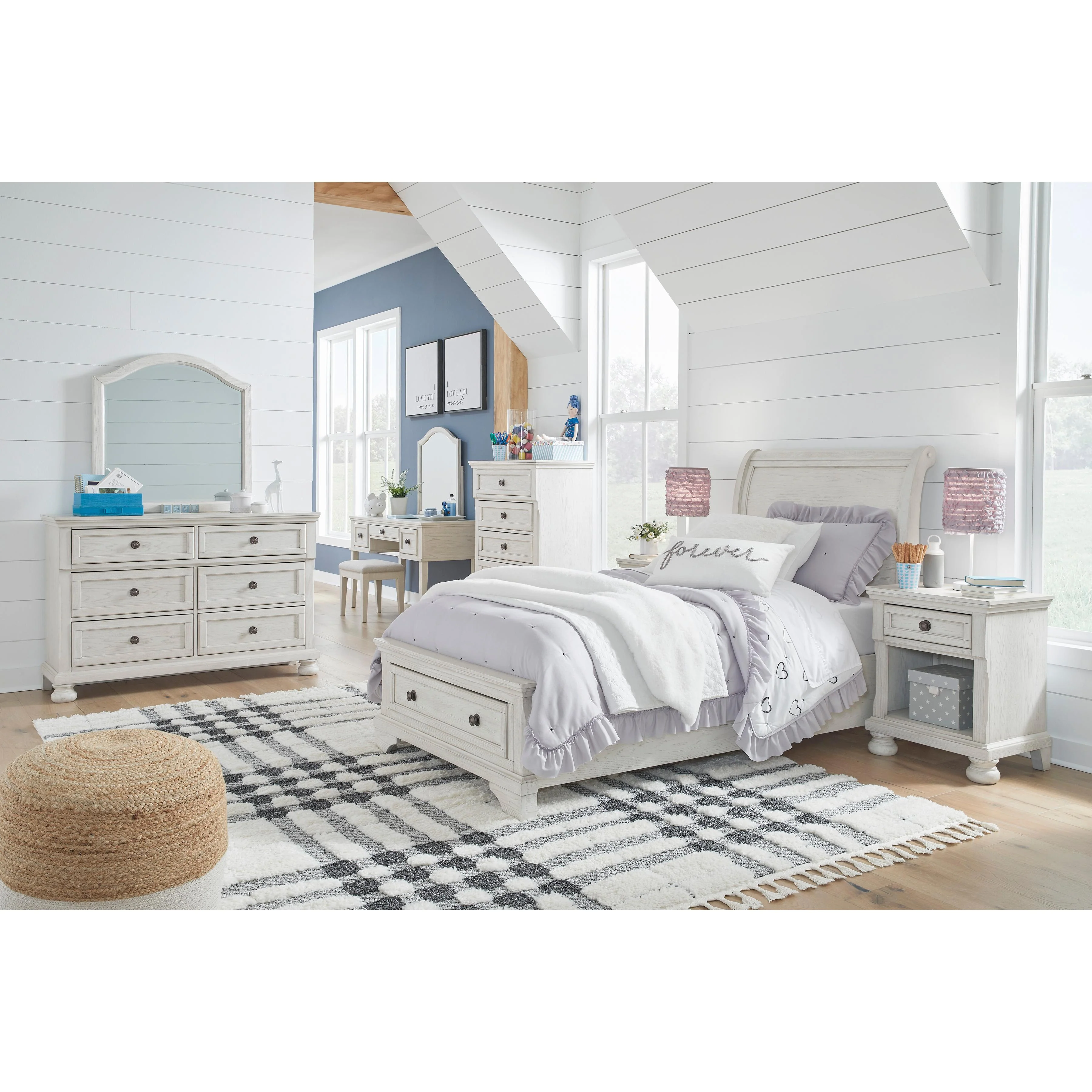 Signature Design by Ashley Robbinsdale B742B11 Mirrored Vanity with Bench - Image 3