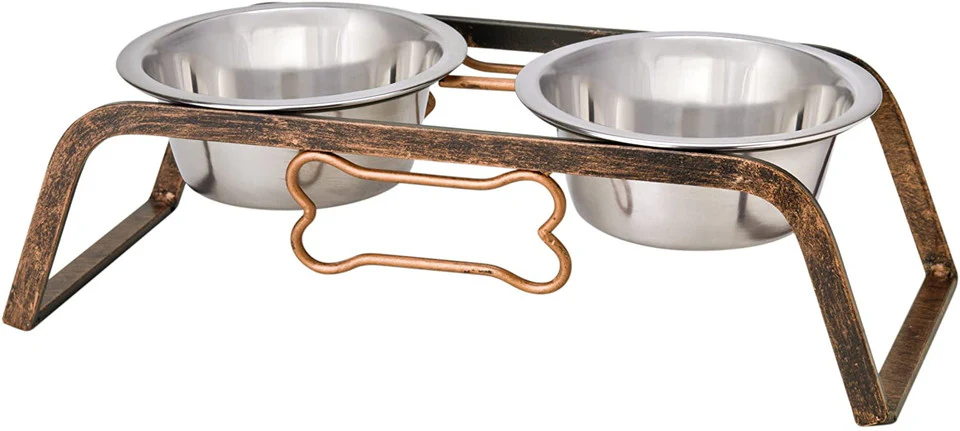 Loving Pets Rustic Bone Dog Diner 1qt - Image 1