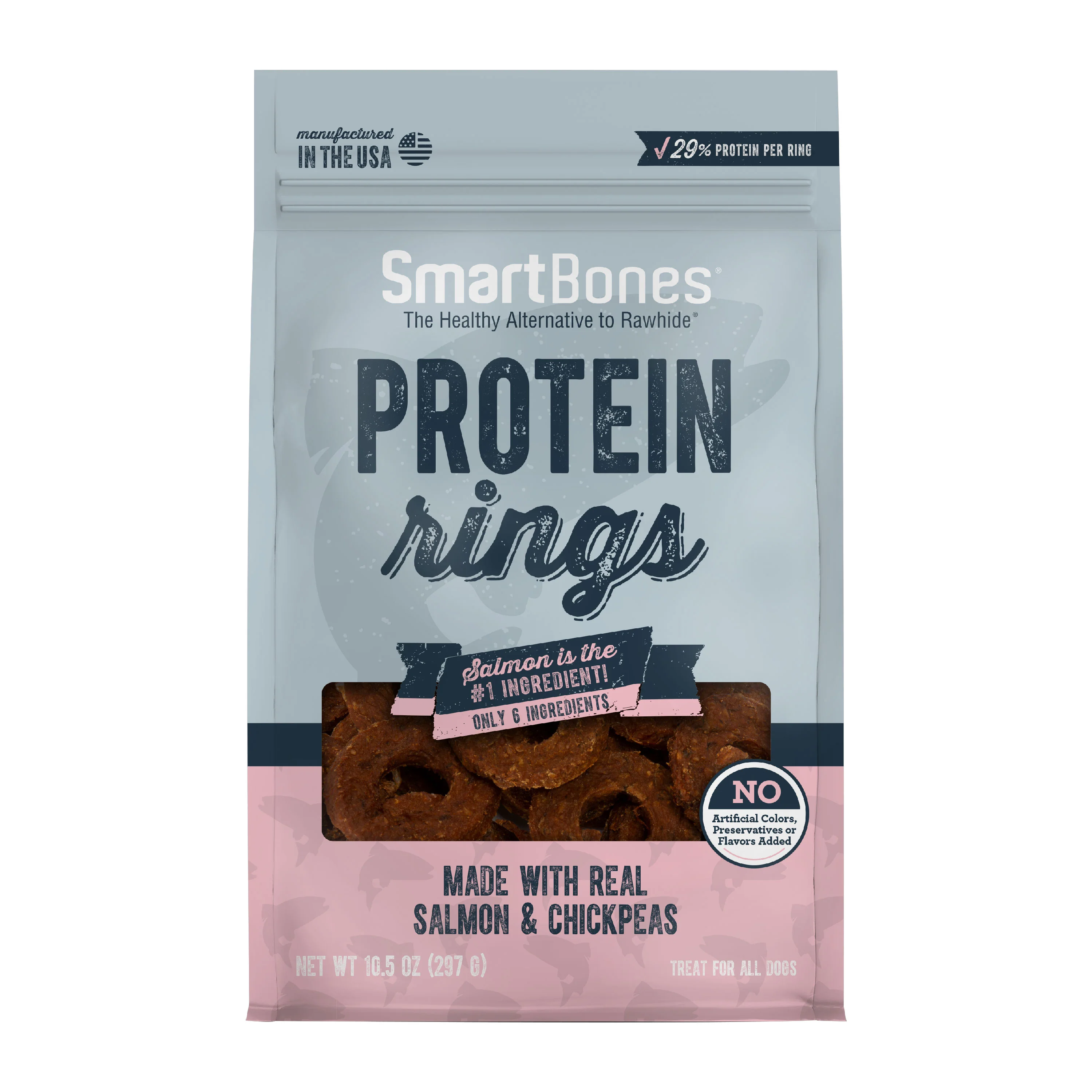 SmartBones Protein Rings With Real Salmon And Chickpeas, 10.5 OZ - Image 1