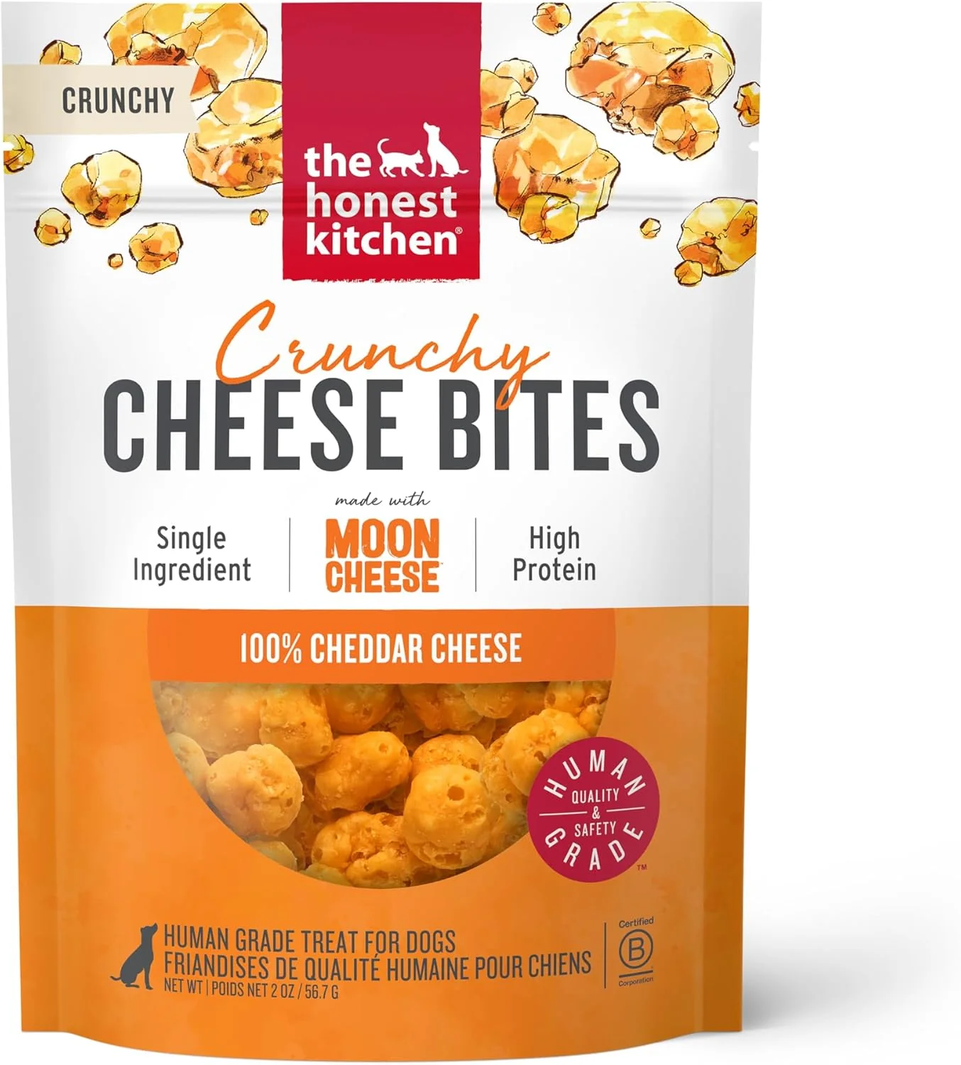 The Honest Kitchen Cheese Bites Cheddar Recipe Dog Treats, 2oz - Image 1