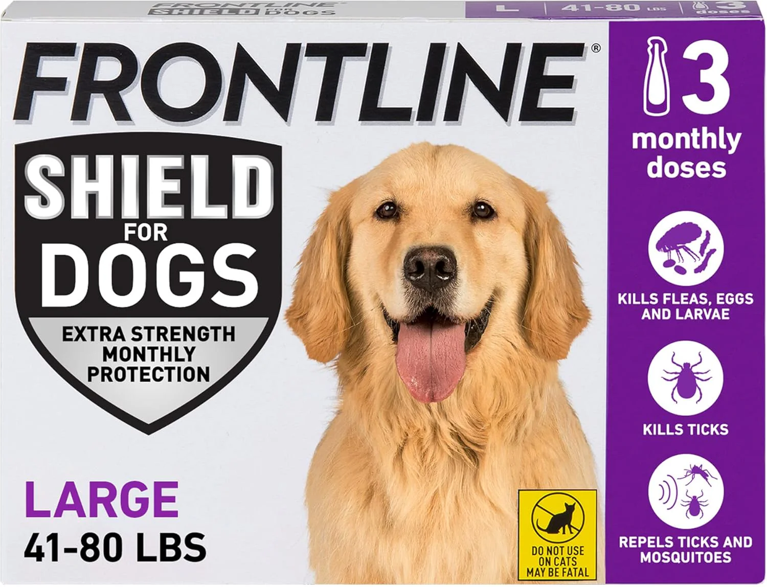 Frontline Shield Flea & Tick Treatment for Large Dogs 41-80 lbs. 3pk - Image 1