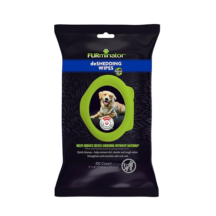 Furminator DeShedding Grooming Wipes For Dogs 100ct - Image 1