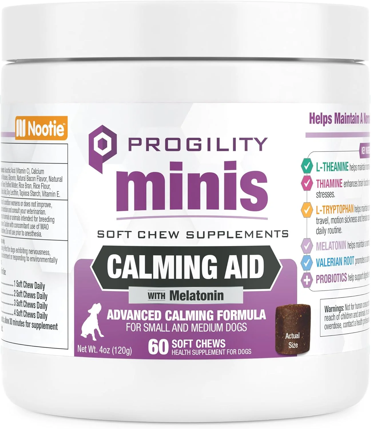 Nootie Progility Mini Calming Aid Chews for Dogs 60ct - Image 1