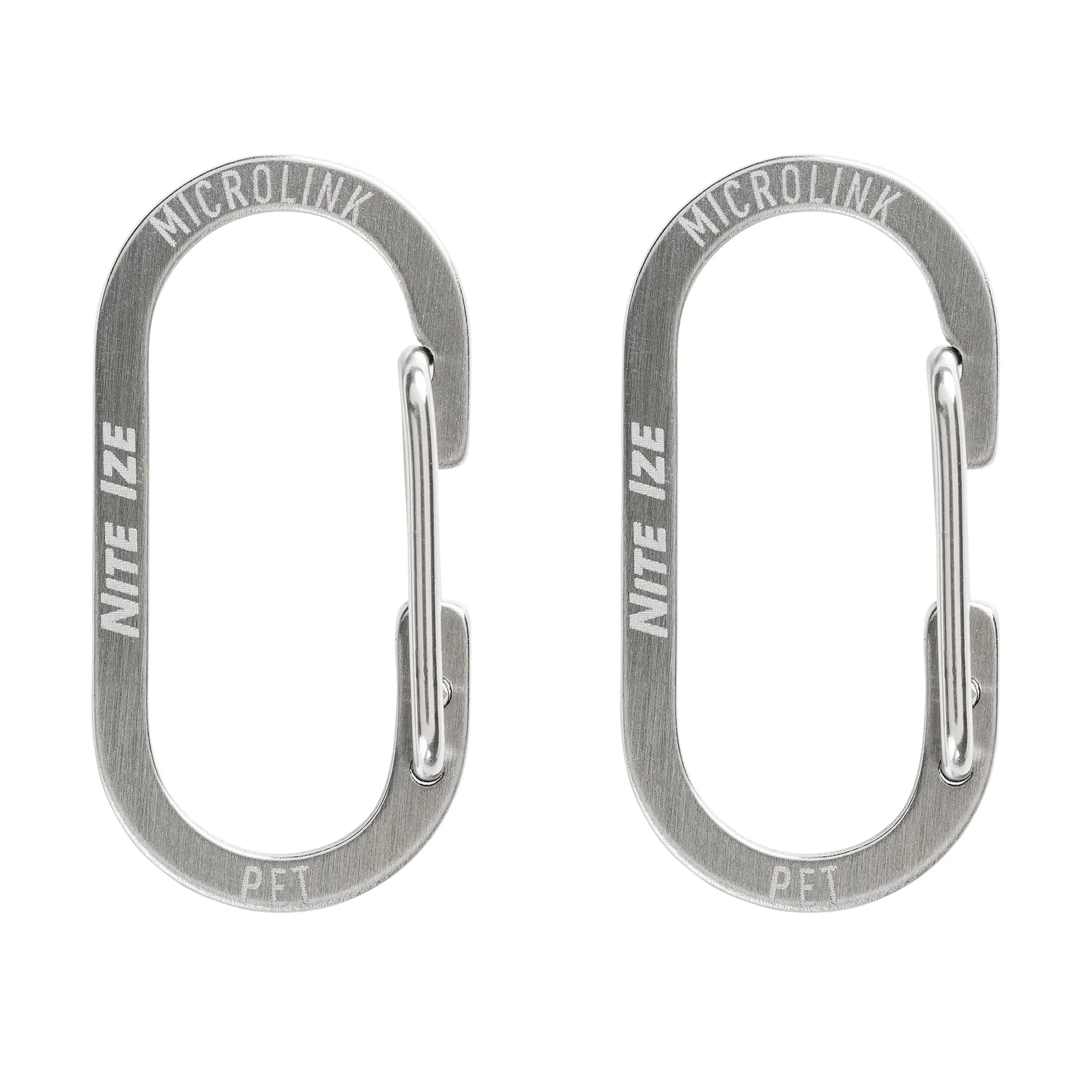 Nite Ize MicroLink Pet Tag Carabiner, Stainless Steel Cat and Dog Tag Clip, 2 Pack - Image 1