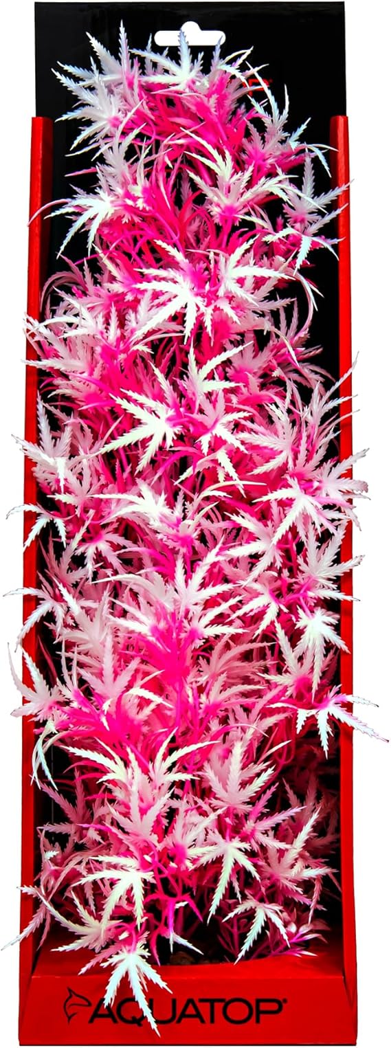 Aquatop Fluorescent Cannabis plant Aquarium Decoration 16in Pink Frost - Image 1