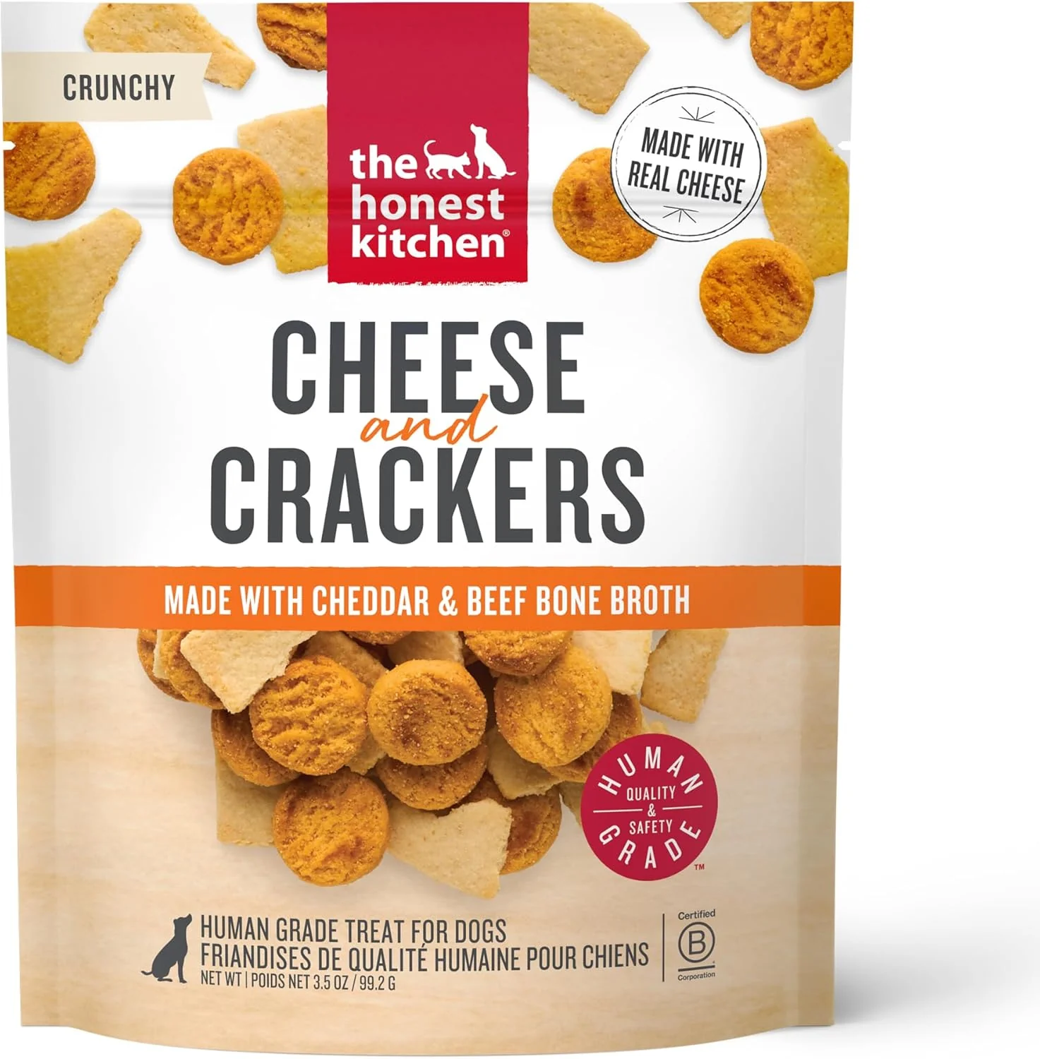 The Honest Kitchen Cheese & Crackers with Bone Broth Receipe Dog Treats, 3.5oz - Image 1