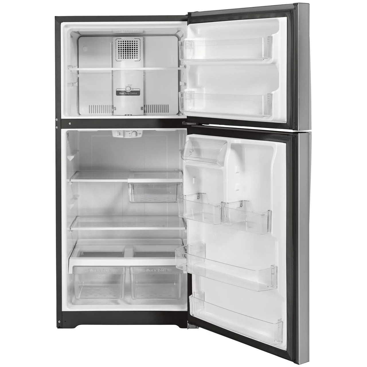 GE 33-inch, 21.9 cu.ft. Freestanding Top Freezer Refrigerator with Upfront Fresh Food Temperature Controls GTS22KYNRFS - Image 3