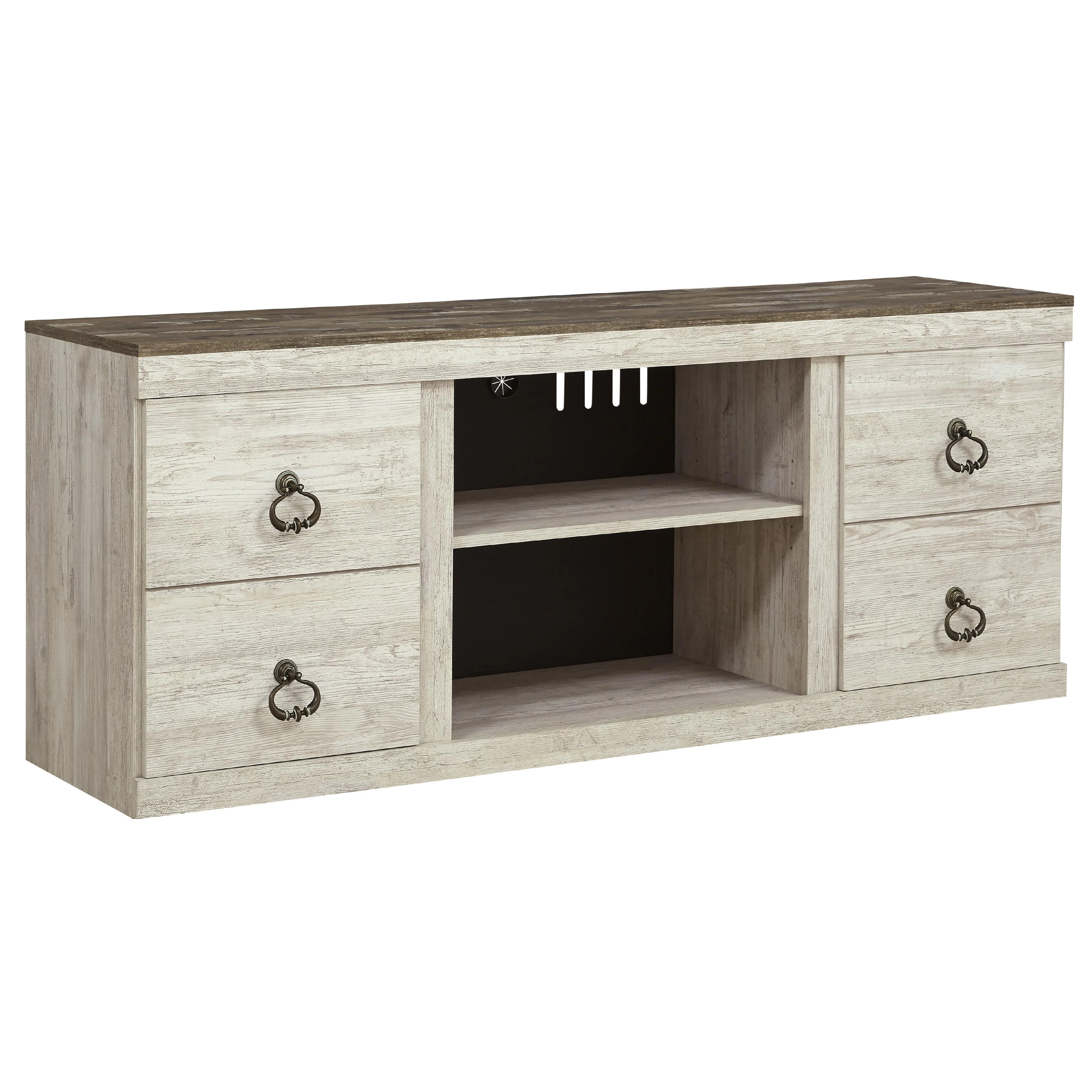 Signature Design by Ashley Willowton EW0267-268 Large TV Stand with Fireplace Option - Image 1