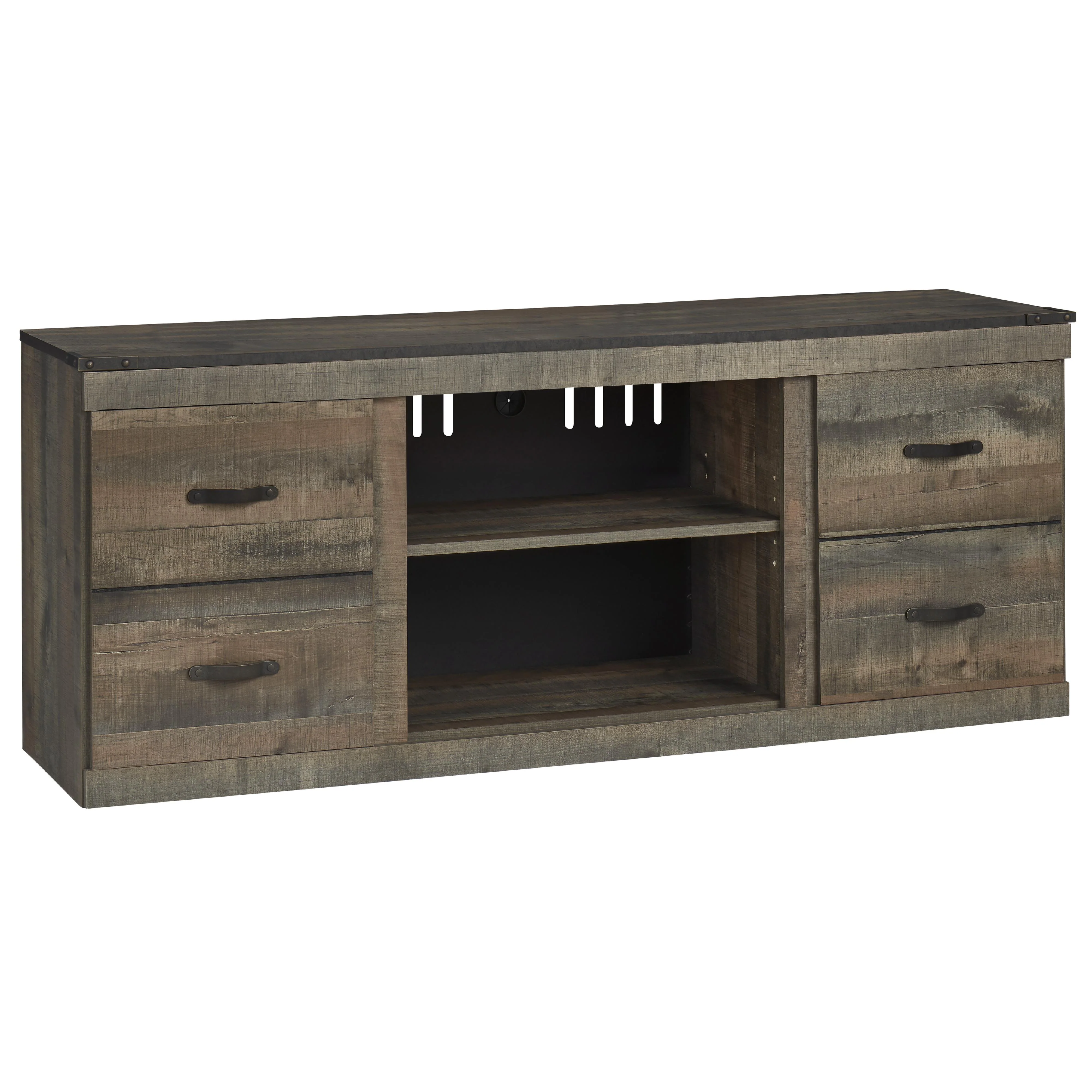 Signature Design by Ashley Trinell EW0446-268 Large TV Stand with Fireplace Option - Image 1