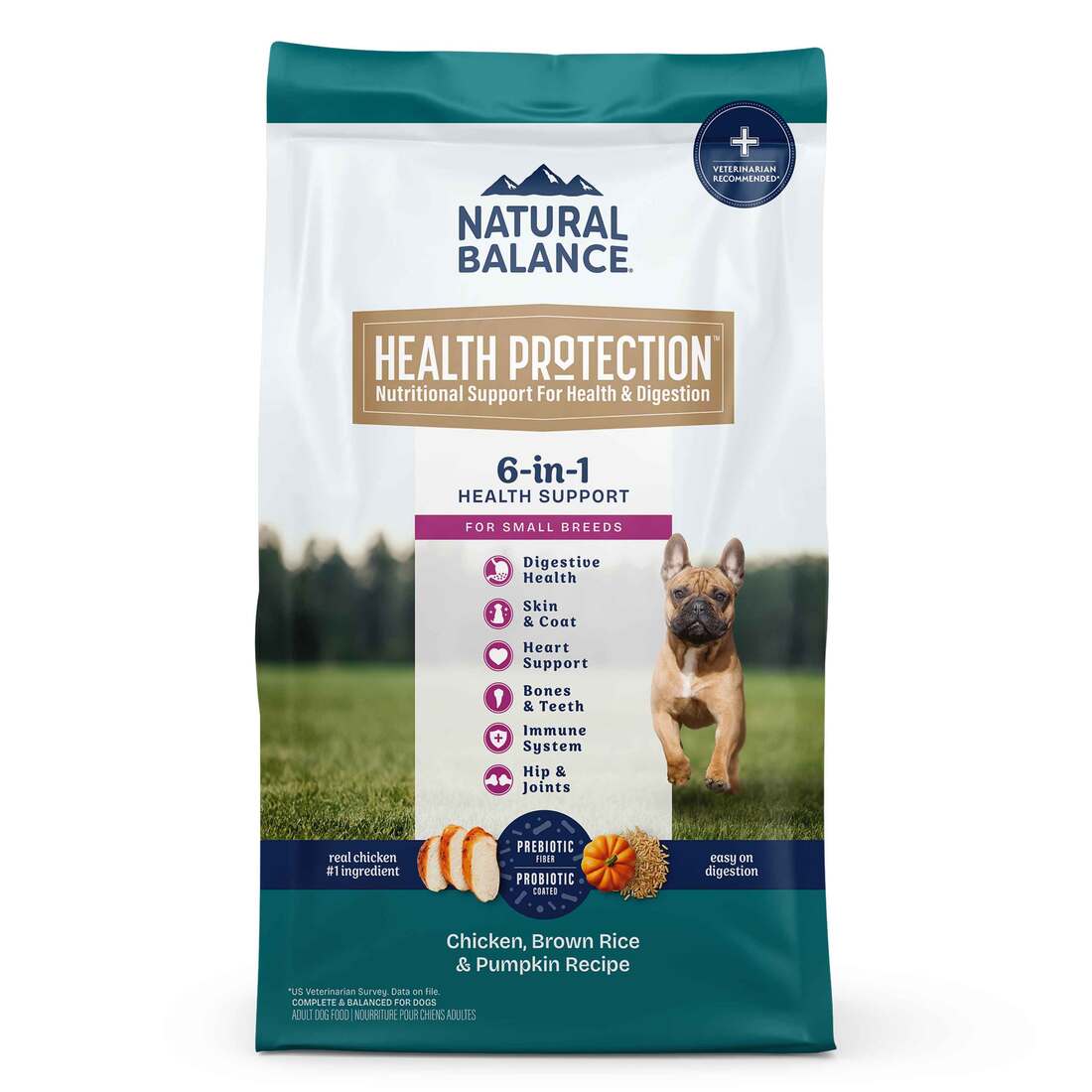 Natural Balance Health Protection Small Breed Dry Dog Food, Chicken, Brown Rice & Pumpkin Recipe, 12lb - Image 1