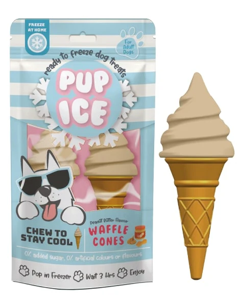 Spot Ethical Pet Dog Treat Pup Ice Waffle Cone Vanilla & Peanut Butter Flavor 3.8oz - Image 1