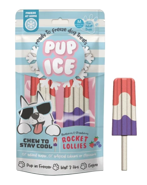 Spot Ethical Pet Dog Treat Pup Ice Rocket Lollies Blueberry & Strawberry Flavor 3oz - Image 1