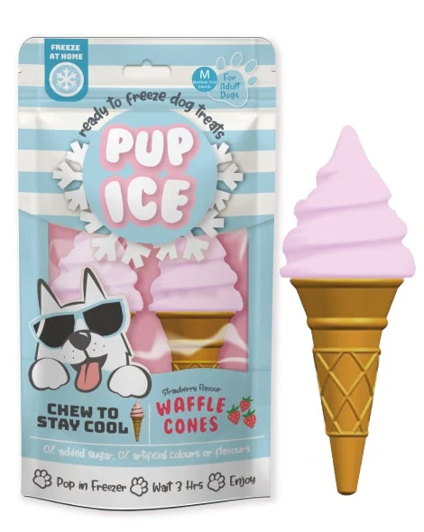 Spot Ethical Pet Dog Treat Pup Ice Waffle Cone Strawberry Flavor 3.8oz - Image 1