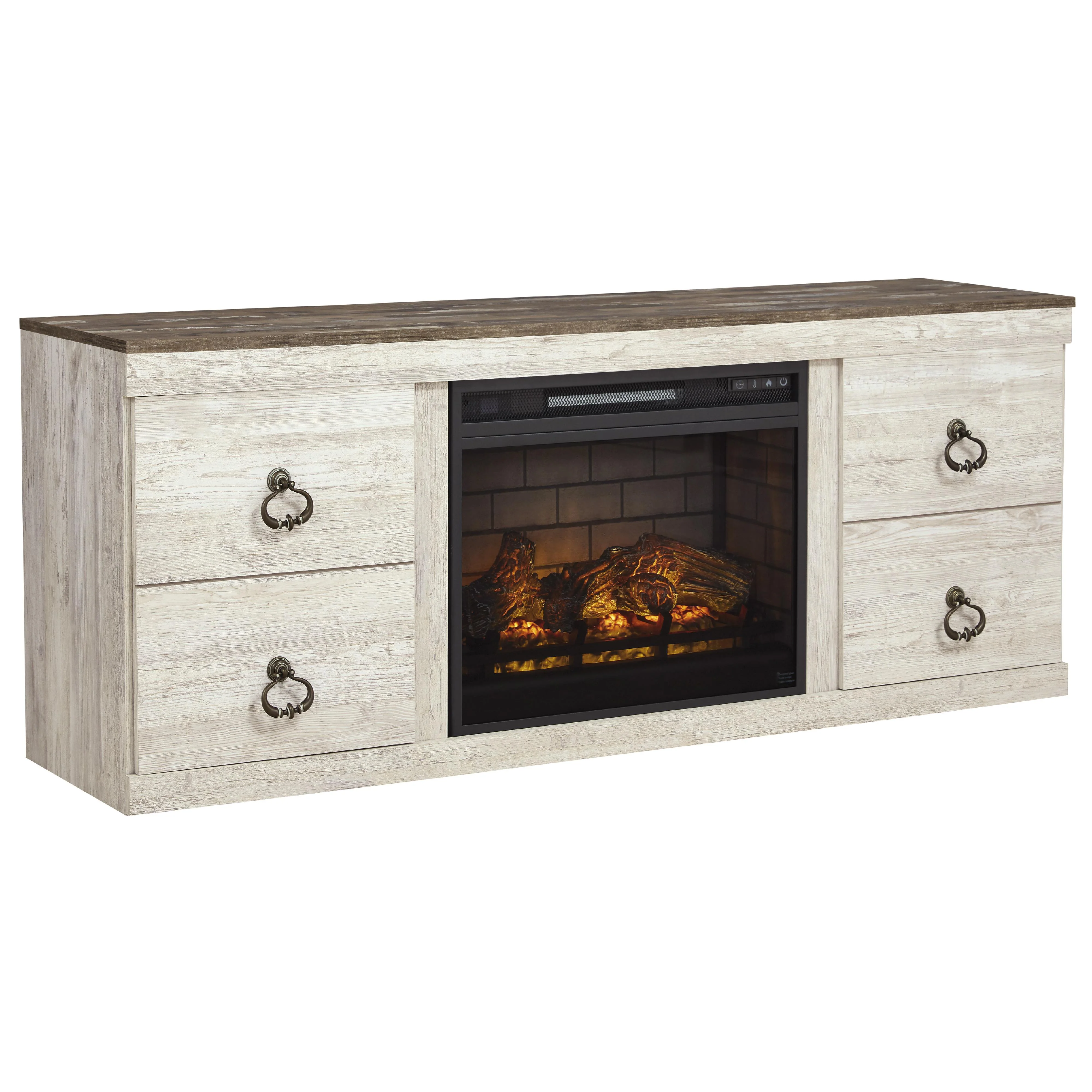 Signature Design by Ashley Willowton EW0267W8 TV Stand with Electric Fireplace - Image 1