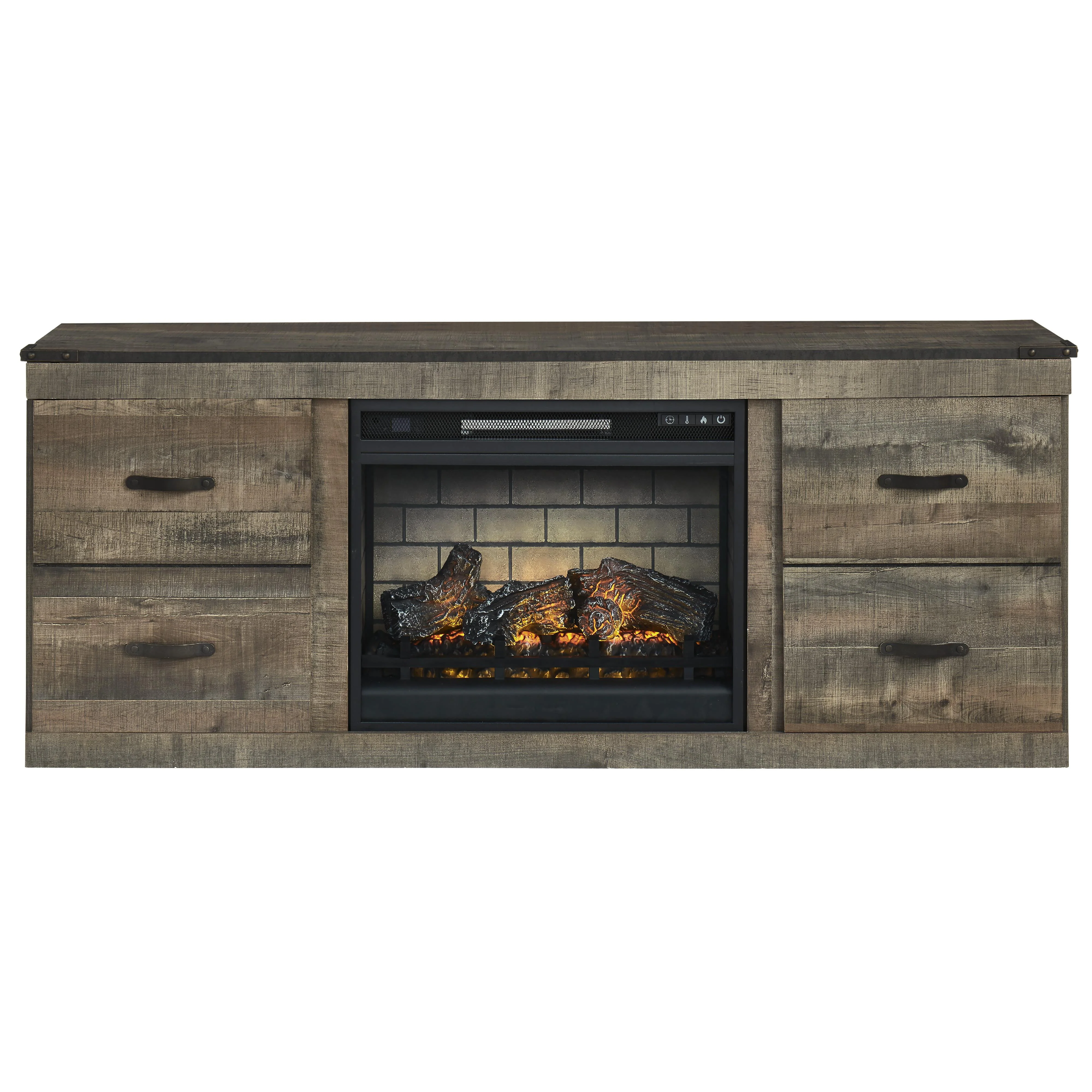 Signature Design by Ashley Trinell EW0446W8 TV Stand with Electric Fireplace - Image 2