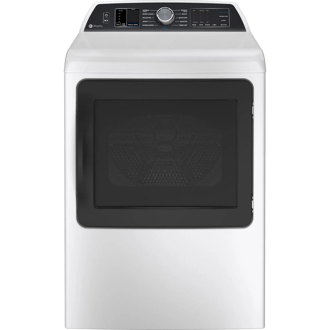 GE Profile 7.4 cu. ft. Electric Dryer with Sanitize Cycle PTD70EBSTWS