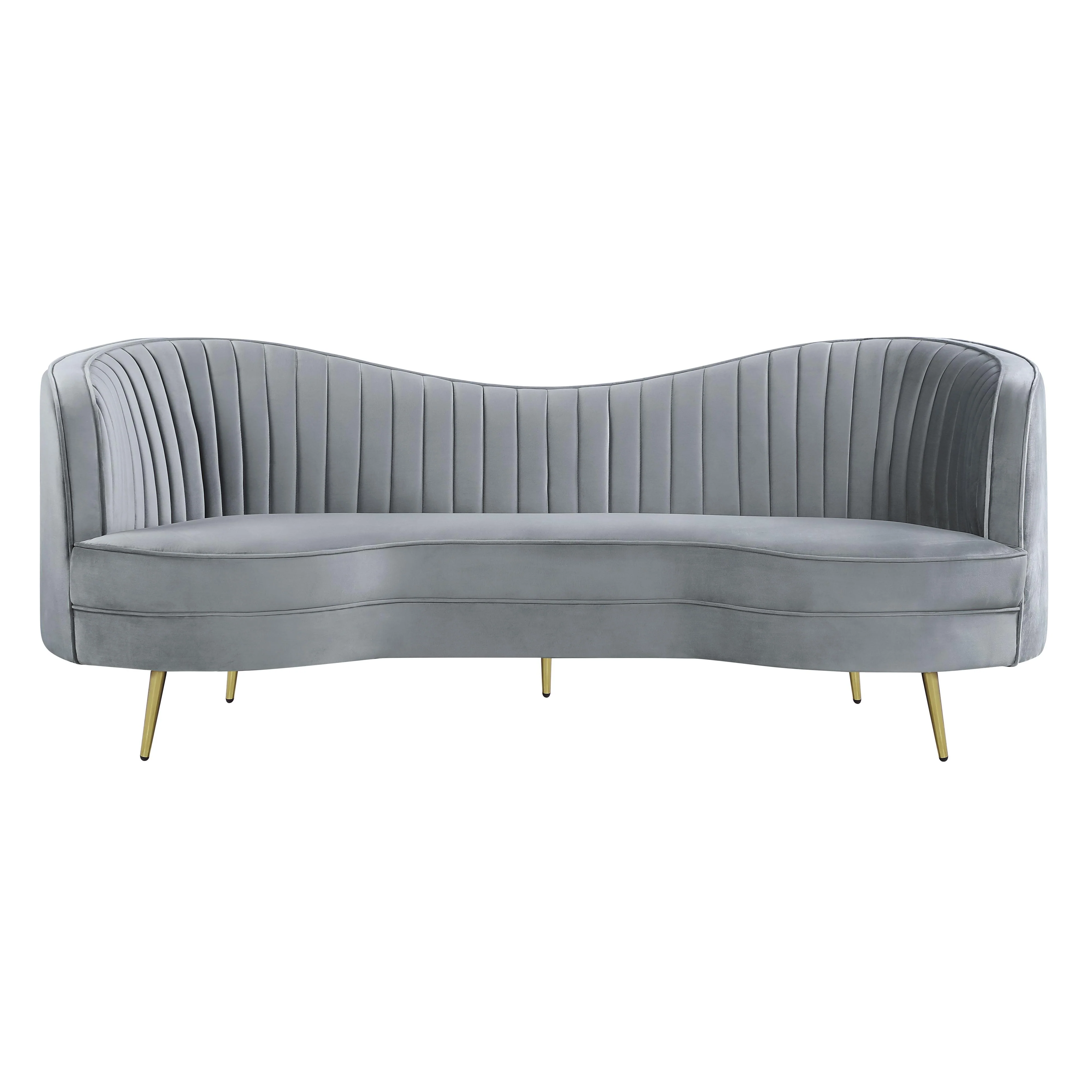 Coaster Furniture Sophia 506864 Upholstered Channel Tufted Sofa - Grey - Image 2