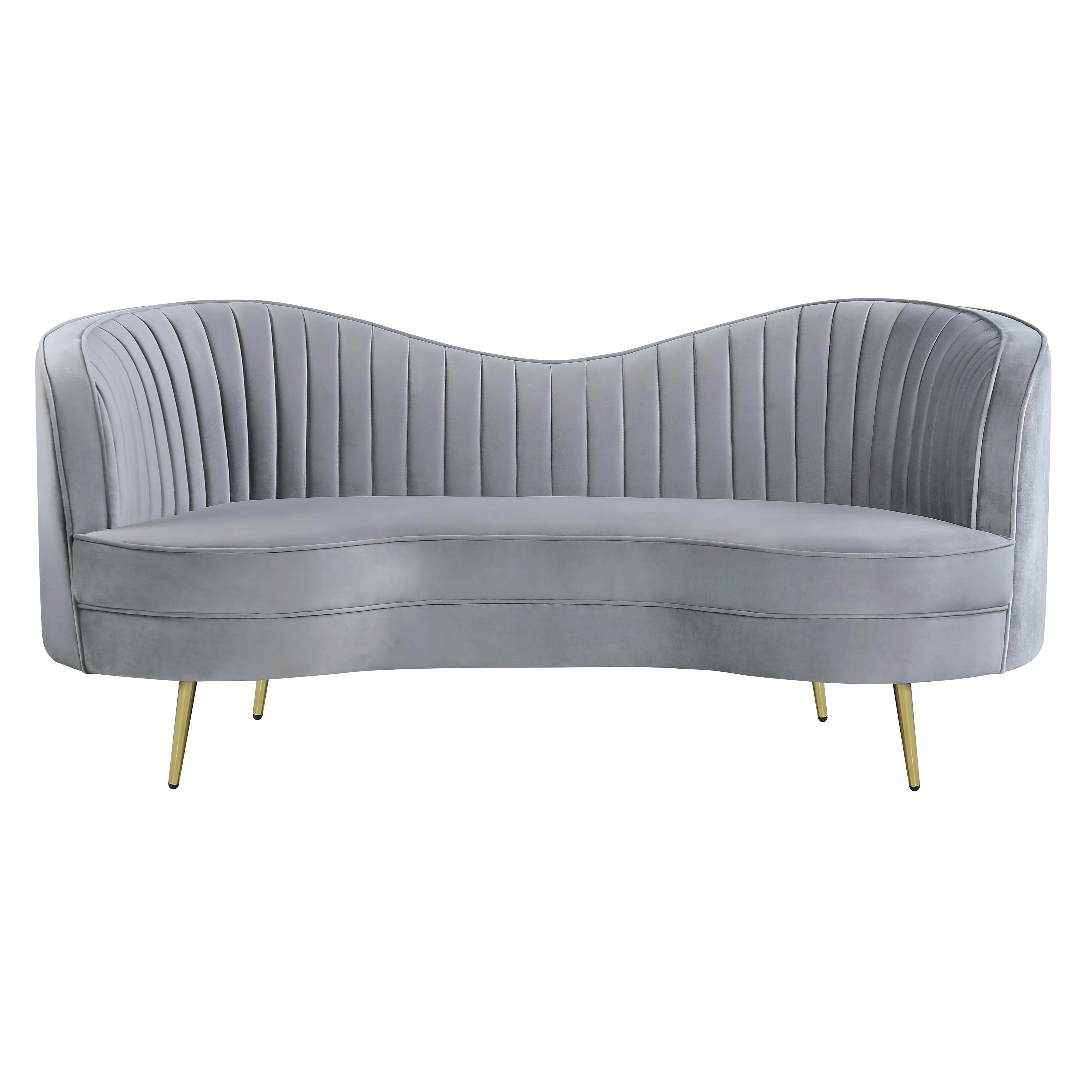 Coaster Furniture Sophia 506865 Upholstered Channel Tufted Loveseat - Grey - Image 2