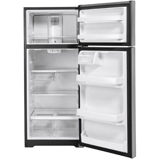 GE 28-inch, 17.5 cu. ft. Freestanding Top Freezer Refrigerator GTS18HYNRFS - Image 3