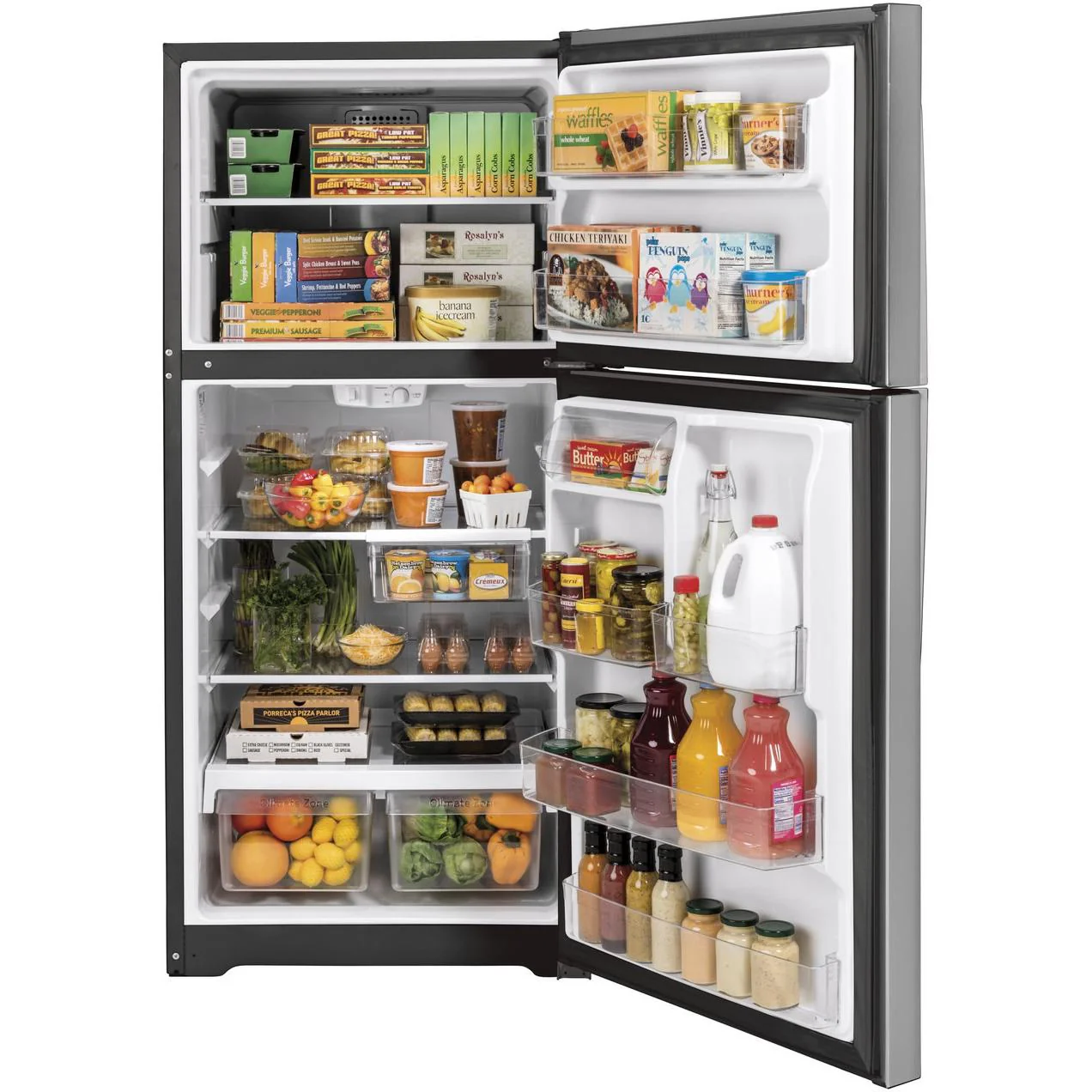 GE 30-inch, 19.2 cu. ft. Top Freezer Refrigerator GTS19KYNRFS - Image 3