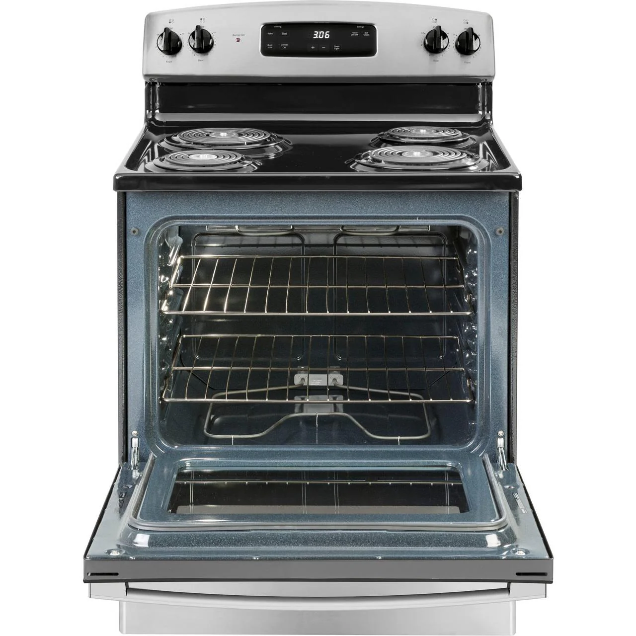GE 30-inch Freestanding Electric Range with Sensi-Temp JBS360RTSS - Image 2