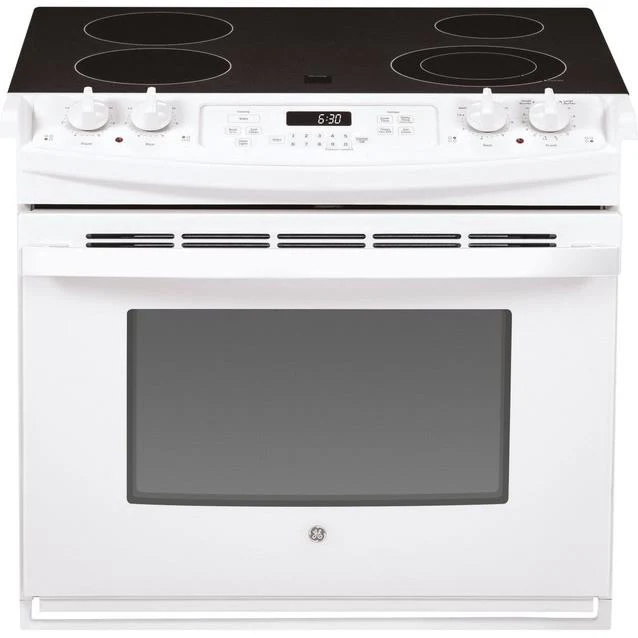 GE 30-inch, Drop-In Electric Range with Ceramic Glass Cooktop JD630DTWW - Image 1