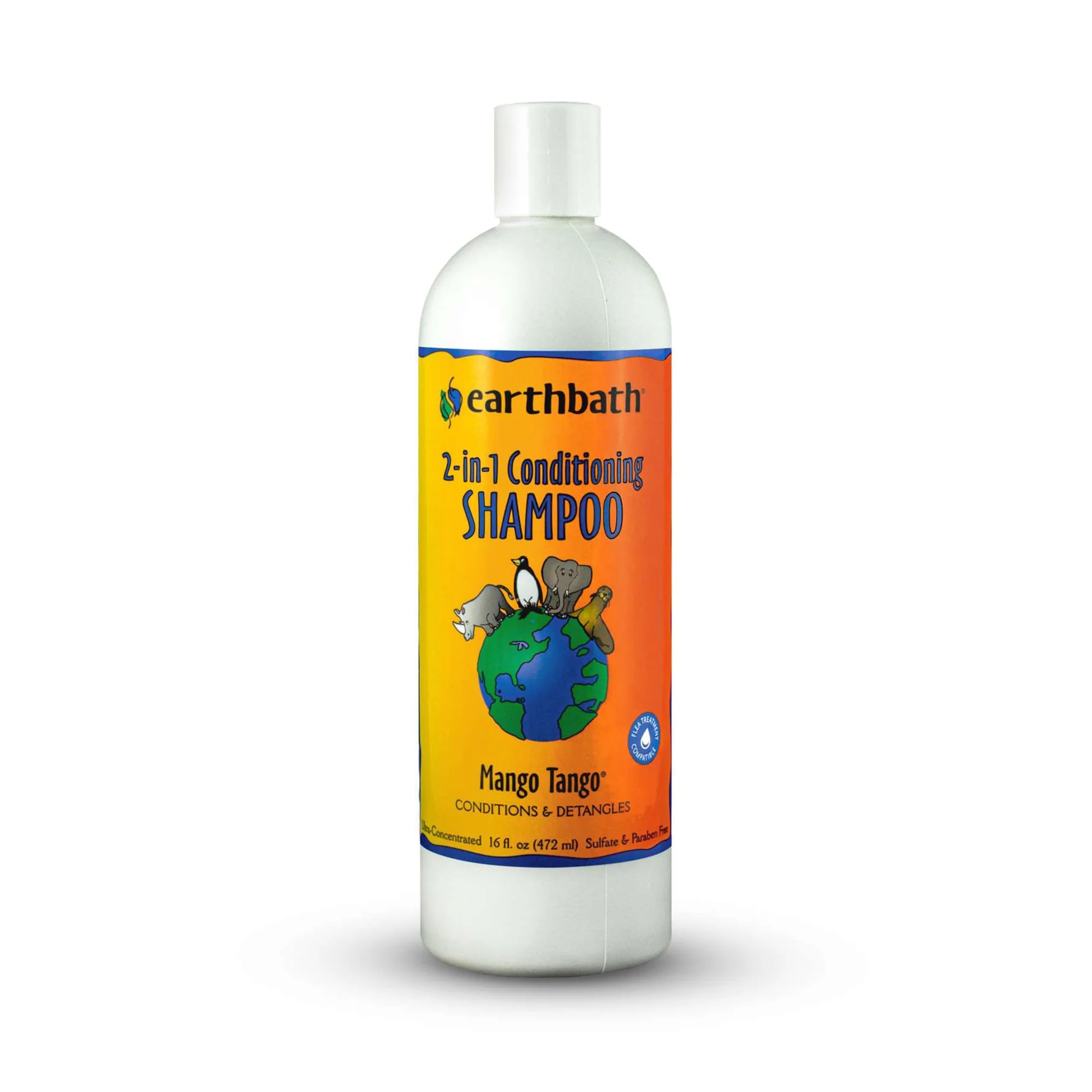 Earthbath® Mango Tango® 2-in-1 Conditioning Shampoo for Cat & Dog 16 Oz - Image 1